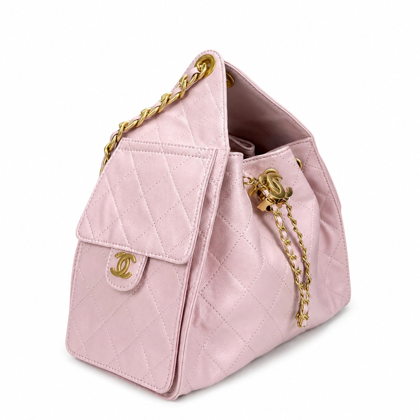 Chanel 25 Small Leather Bucket Bag