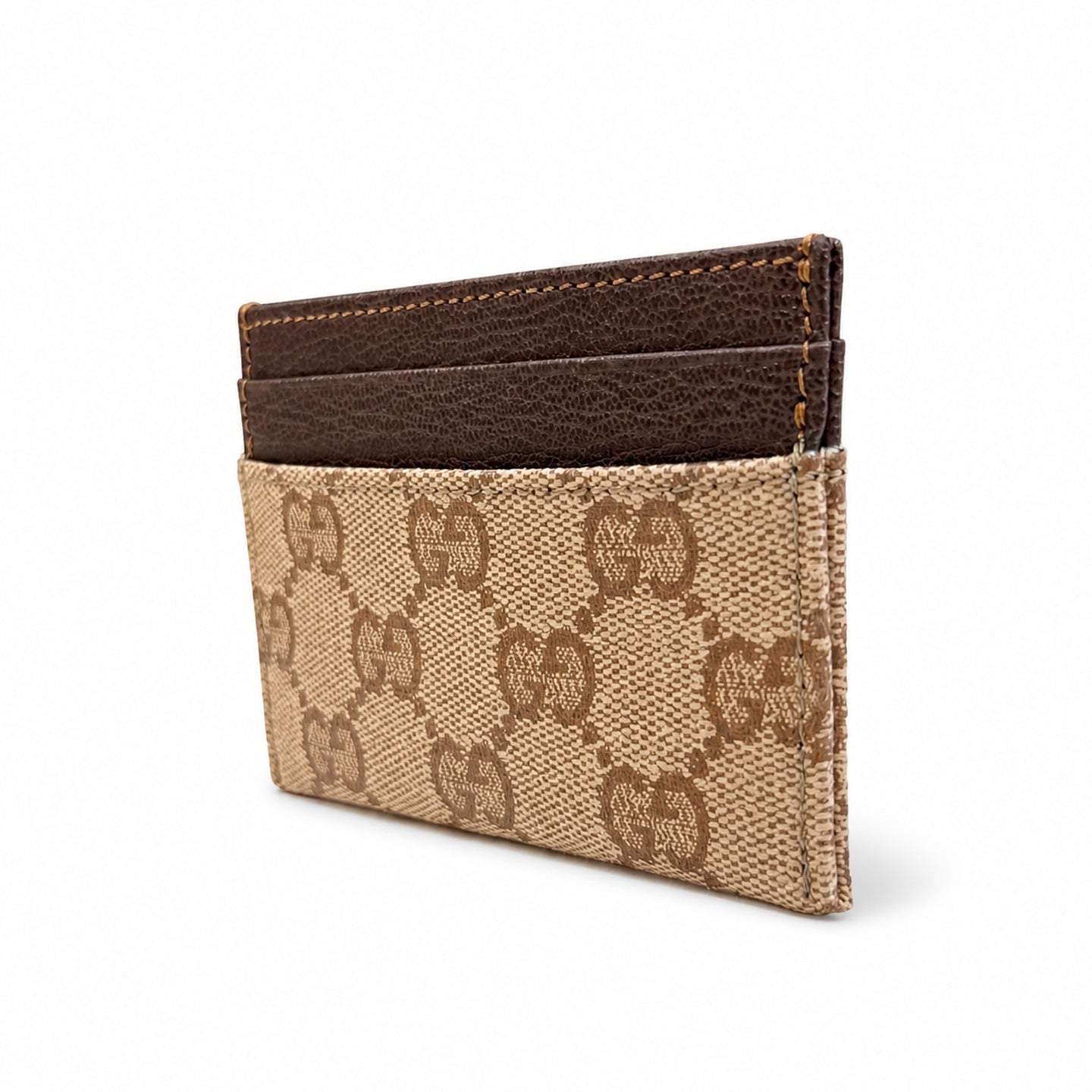 Gucci Canvas Leather Brown Gold Silver Bag