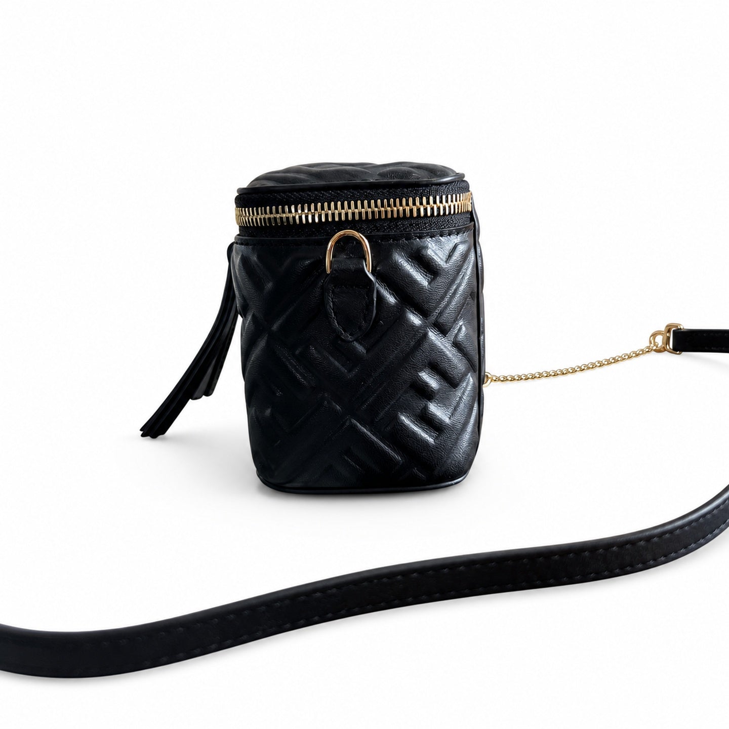 Fendi Mini Leather Black Gold Vanity Bag
