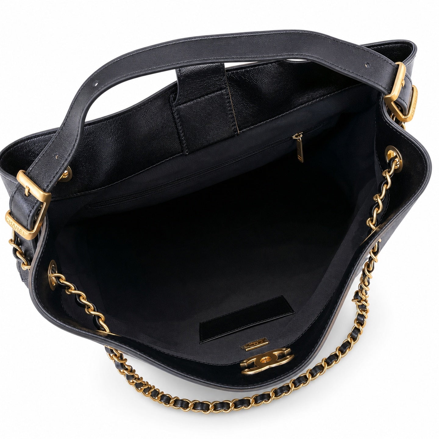 Chanel 25 Suede Leather Gold Bag