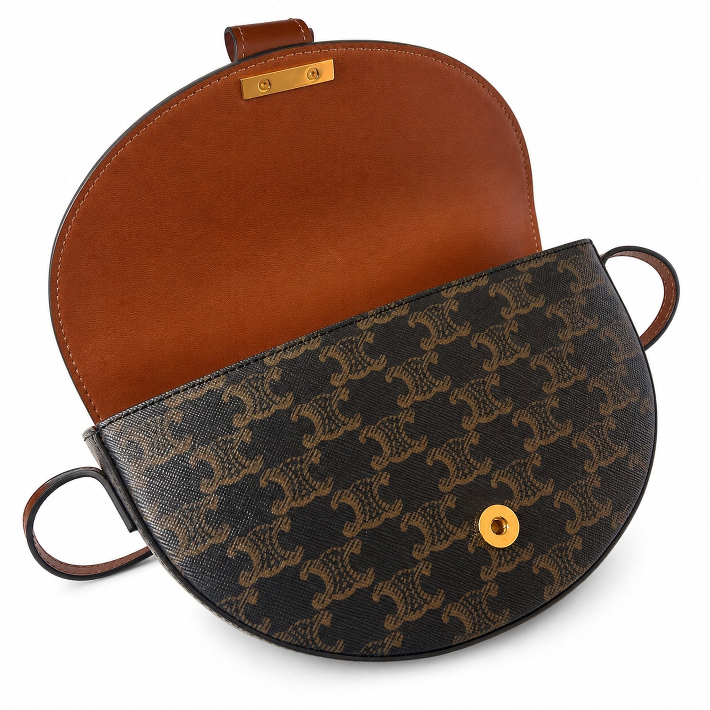Celine Triomphe Leather Blue Gold Bag