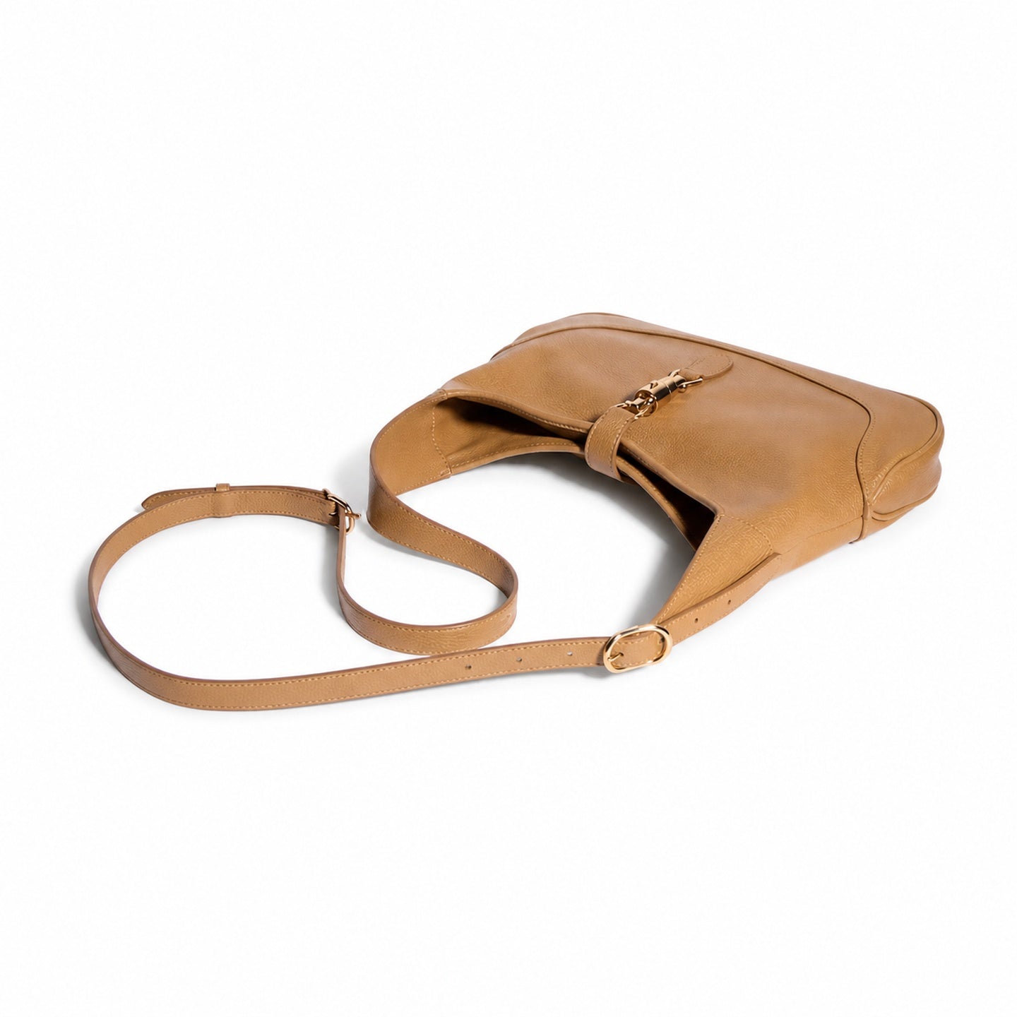 Gucci Leather Beige Gold Bag
