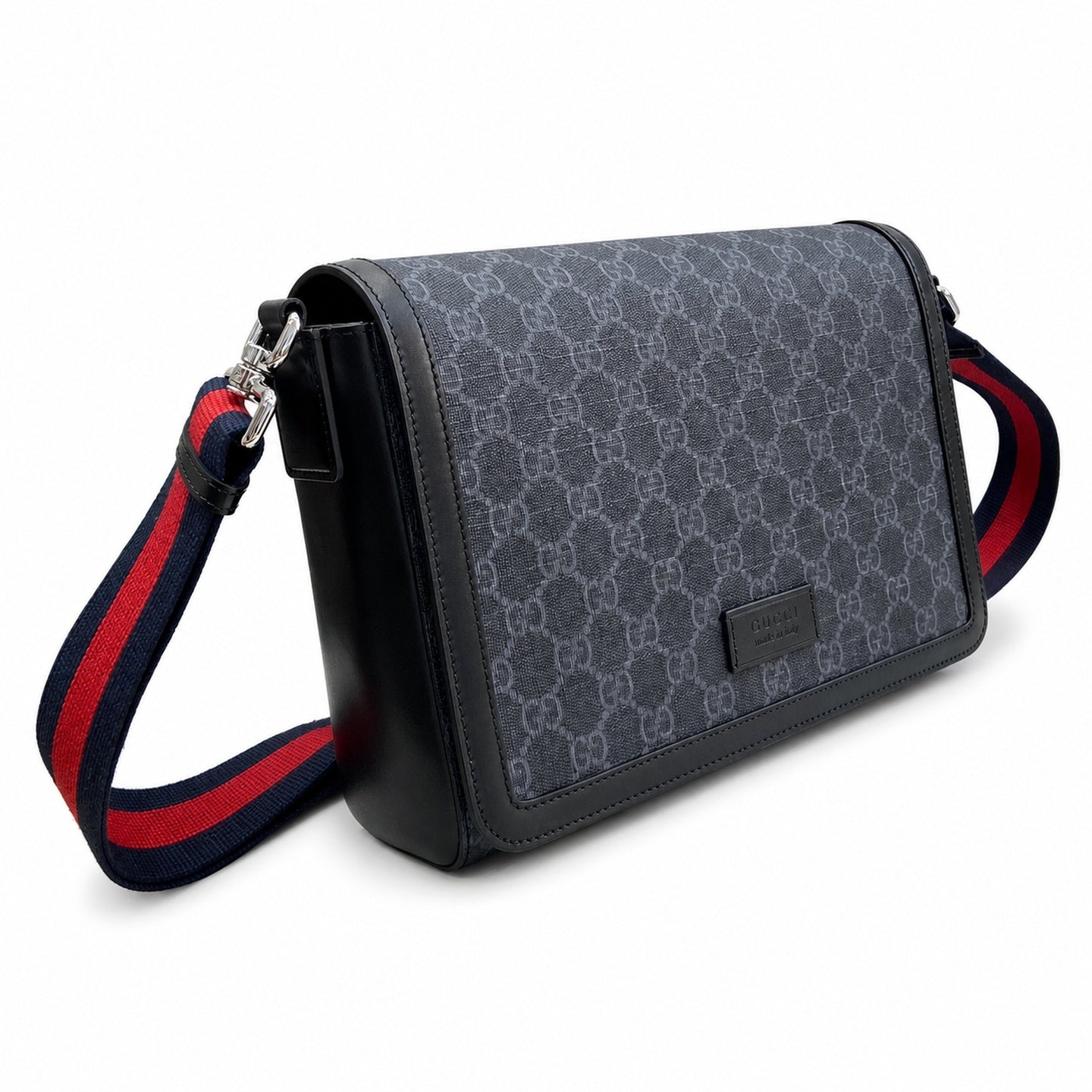 Gucci Supreme Cotton Canvas Leather Black Red Blue Green Crossbody Bag