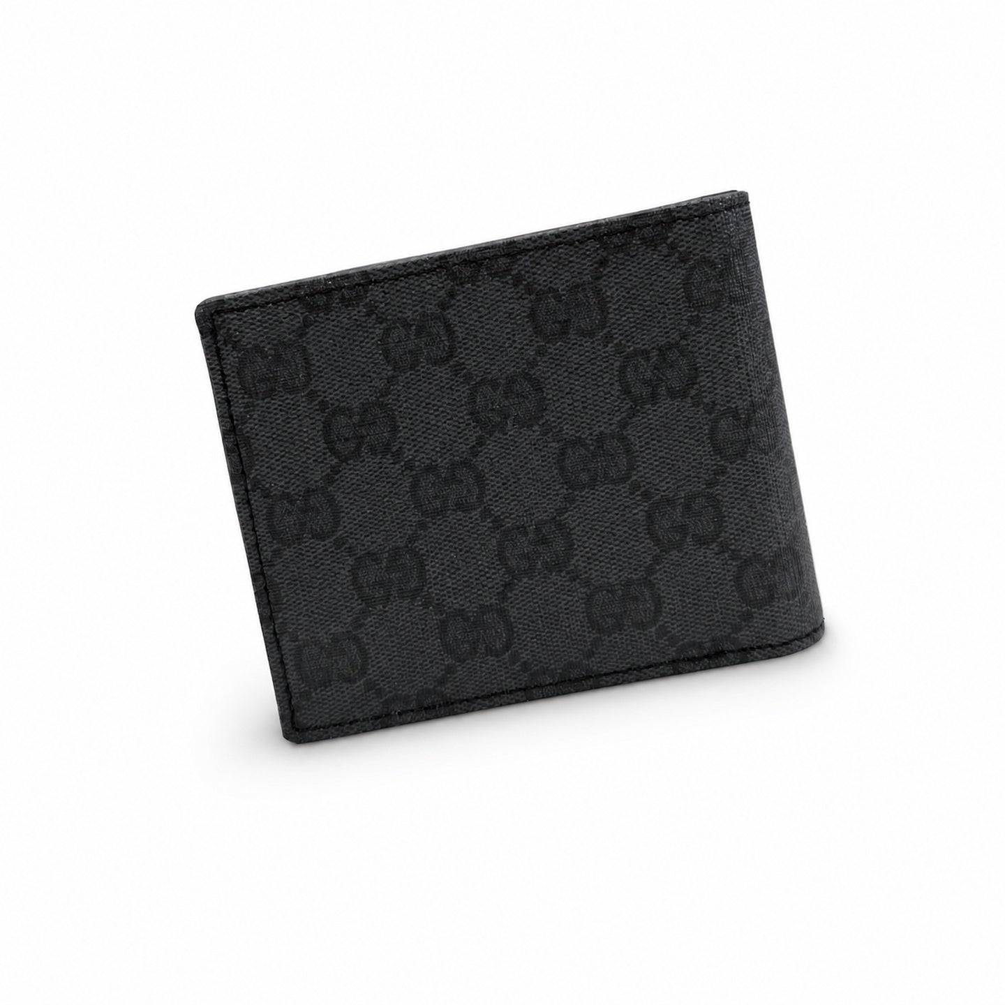 Gucci Canvas Leather Black Silver Wallet