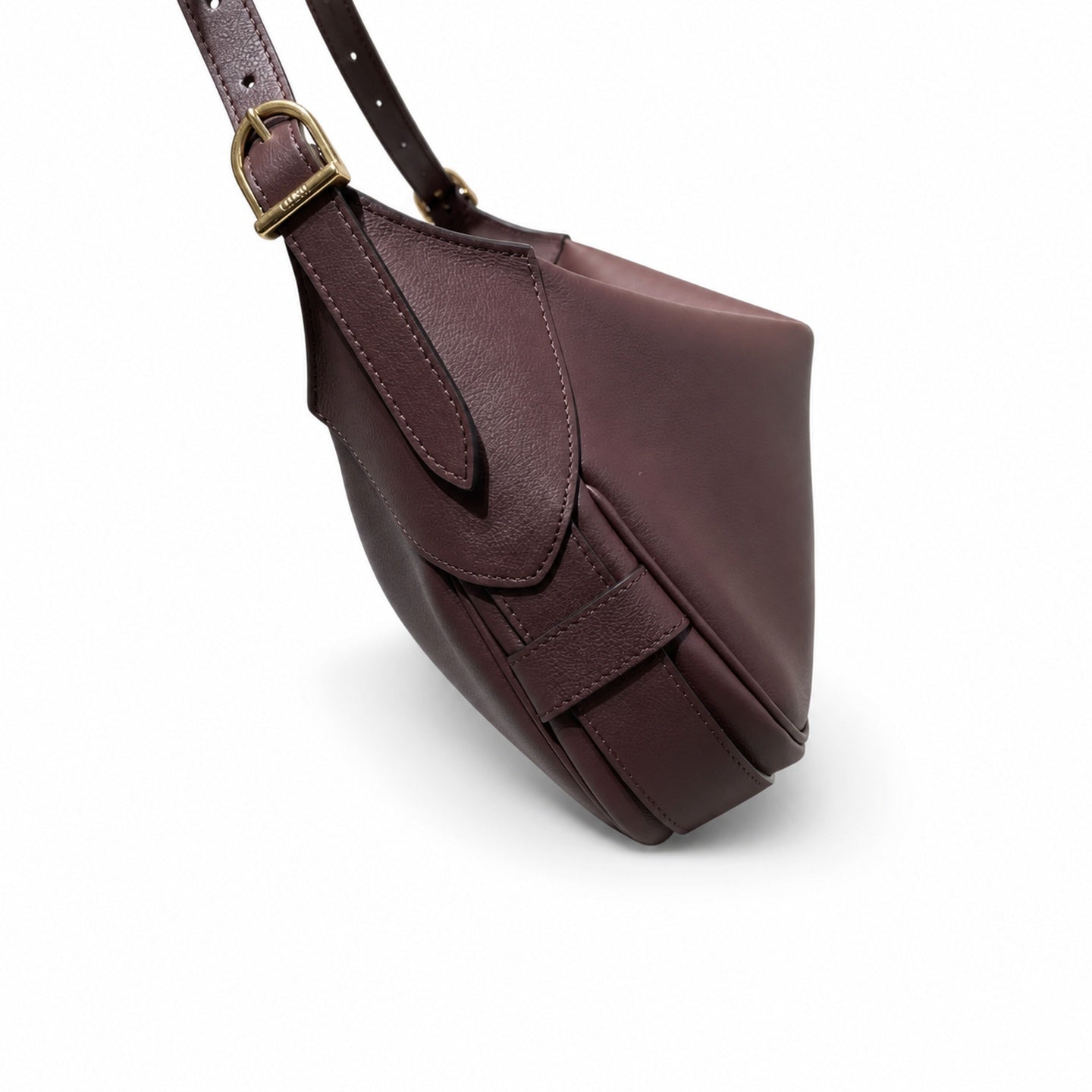 Celine Romy Leather Gold Burgundy Bag