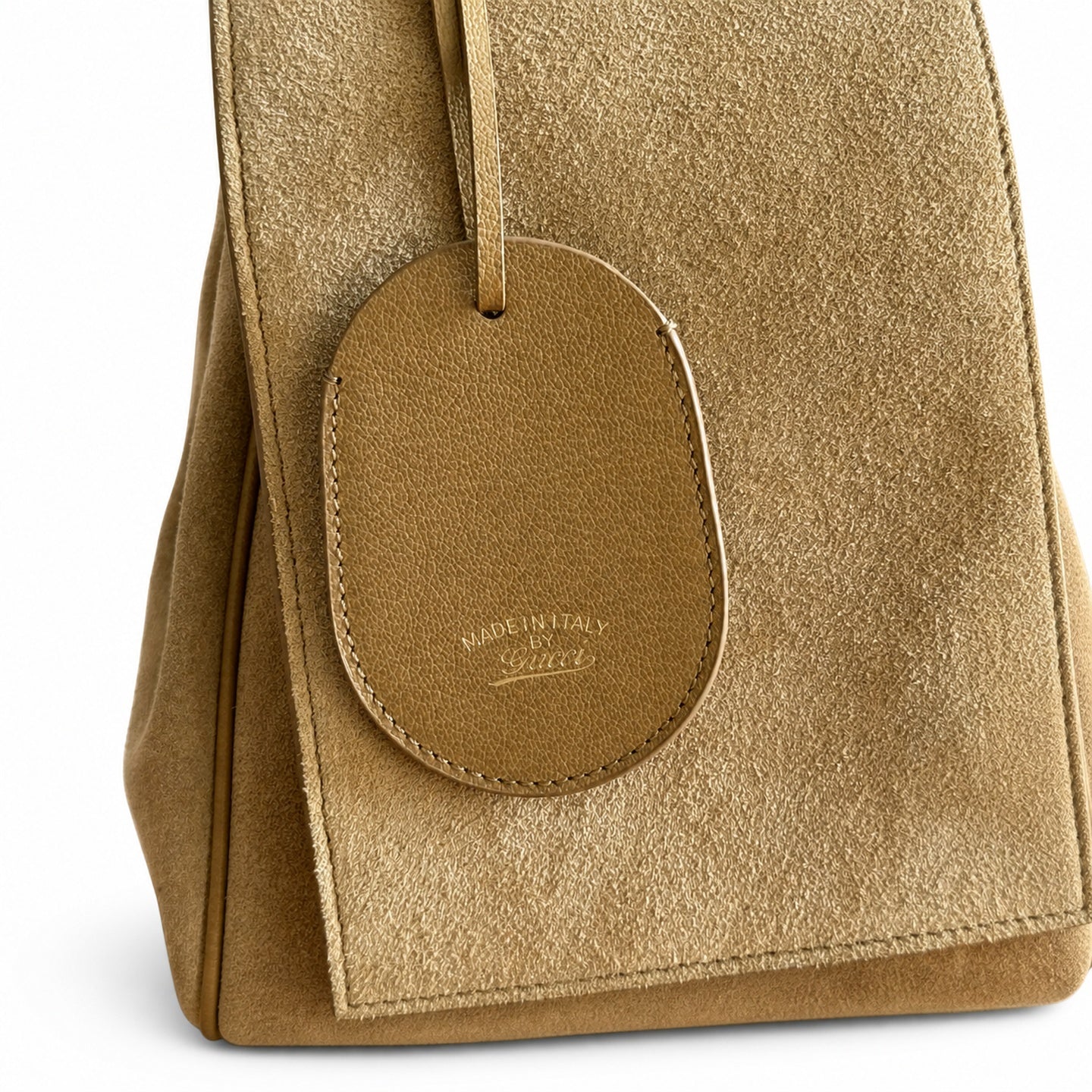 Gucci Horsebit Suede Canvas Leather Gold Handbag