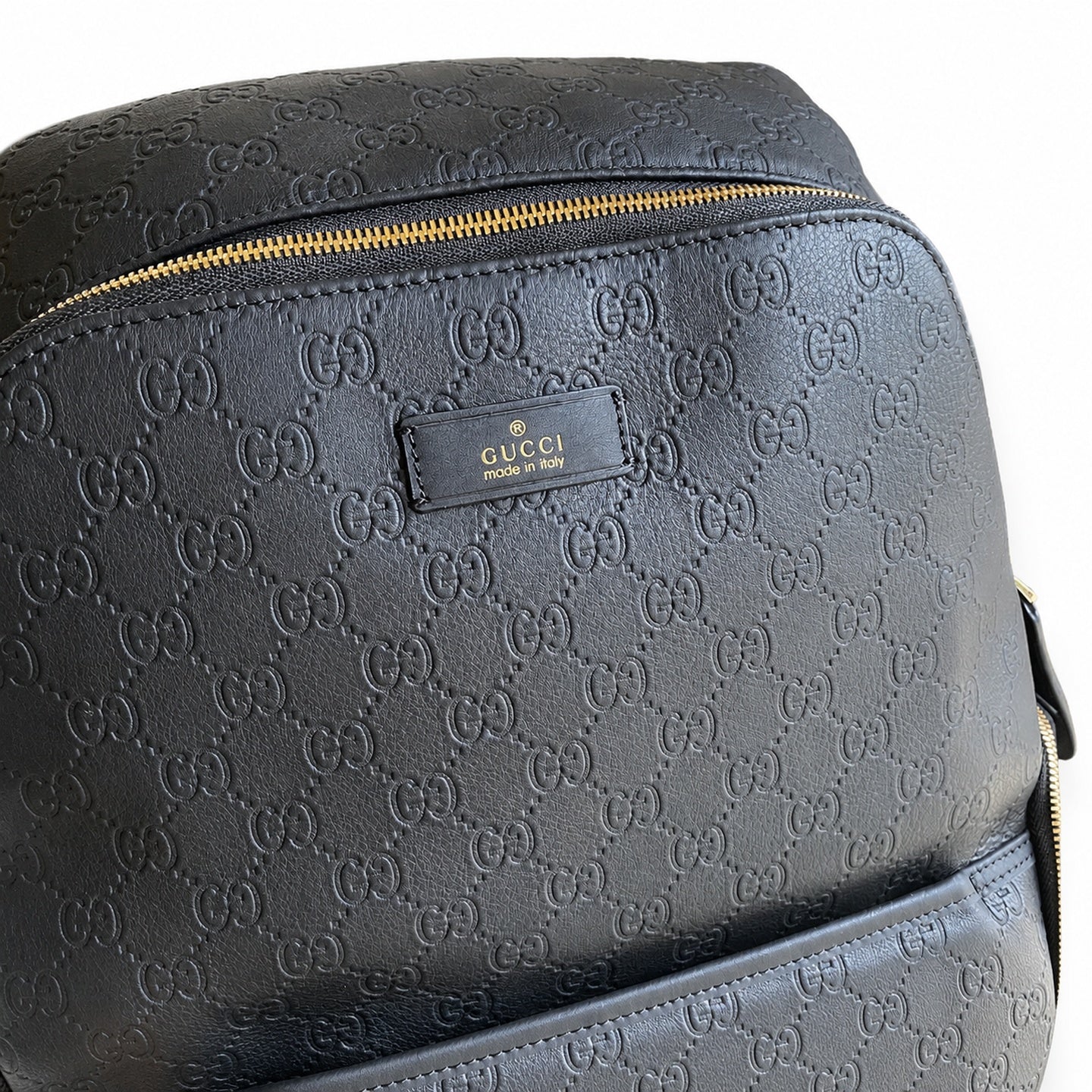 Gucci Men's Silk Leather Black Backpack