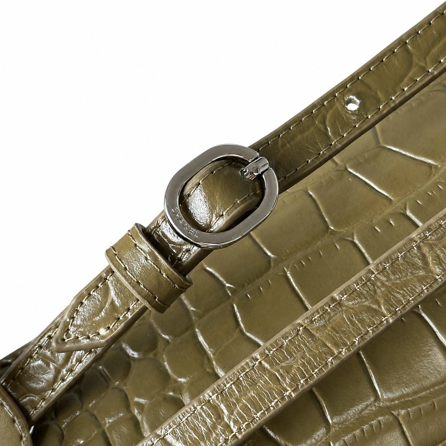 Chanel Croc-Embossed Leather Gold Bag