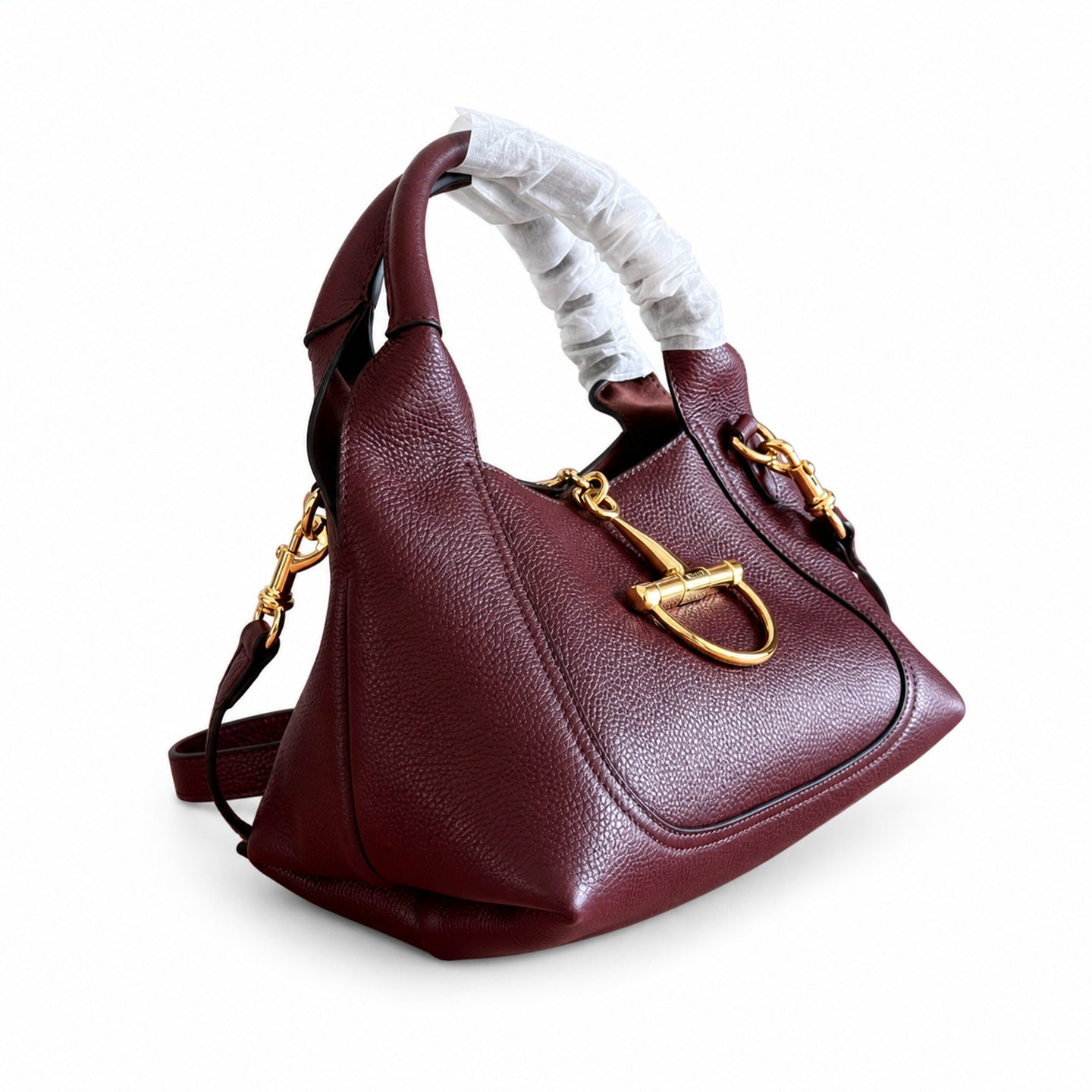 Gucci Horsebit Large Leather Black Brown Red Gold Shoulder Bag