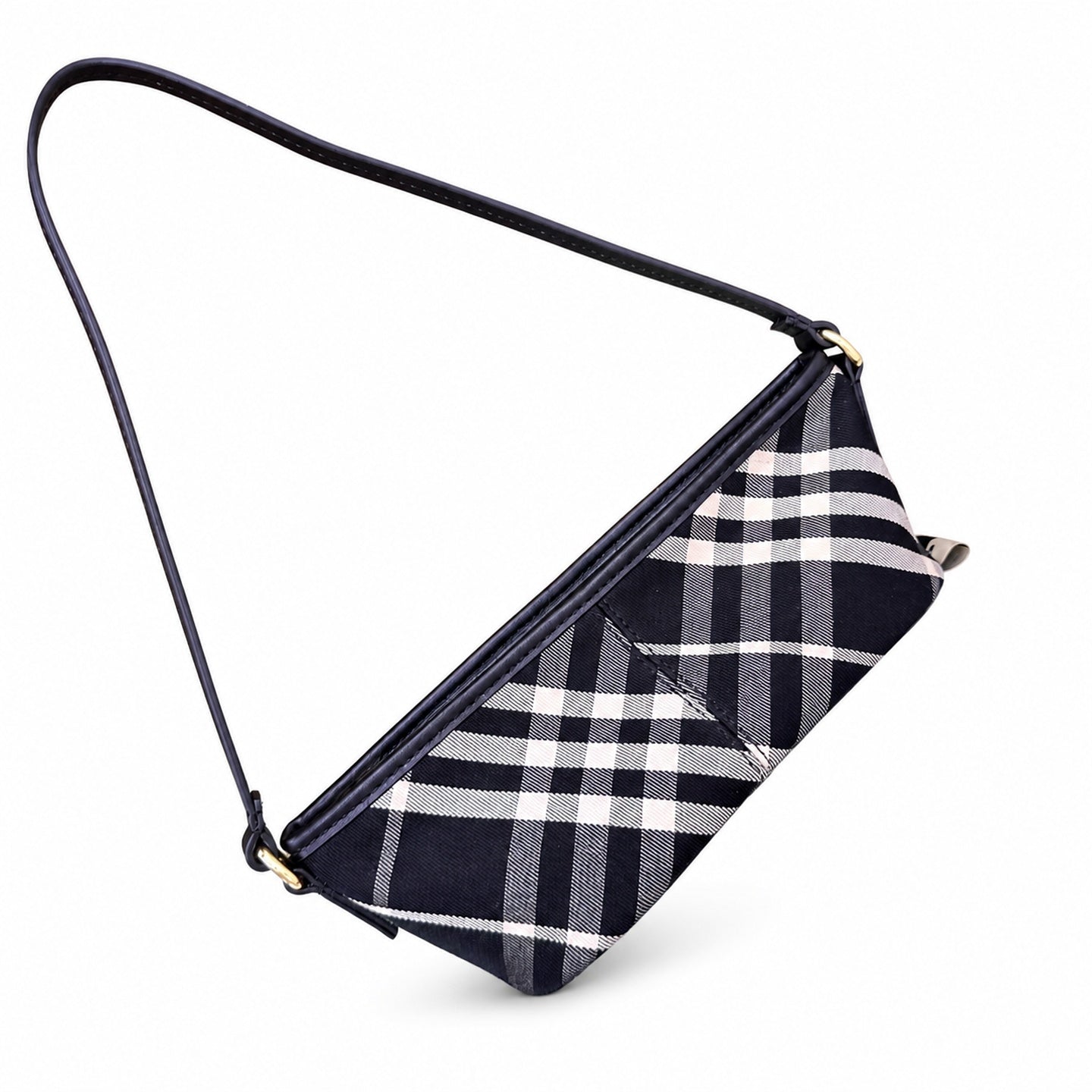 Burberry Cotton Jacquard Check Shoulder Bag