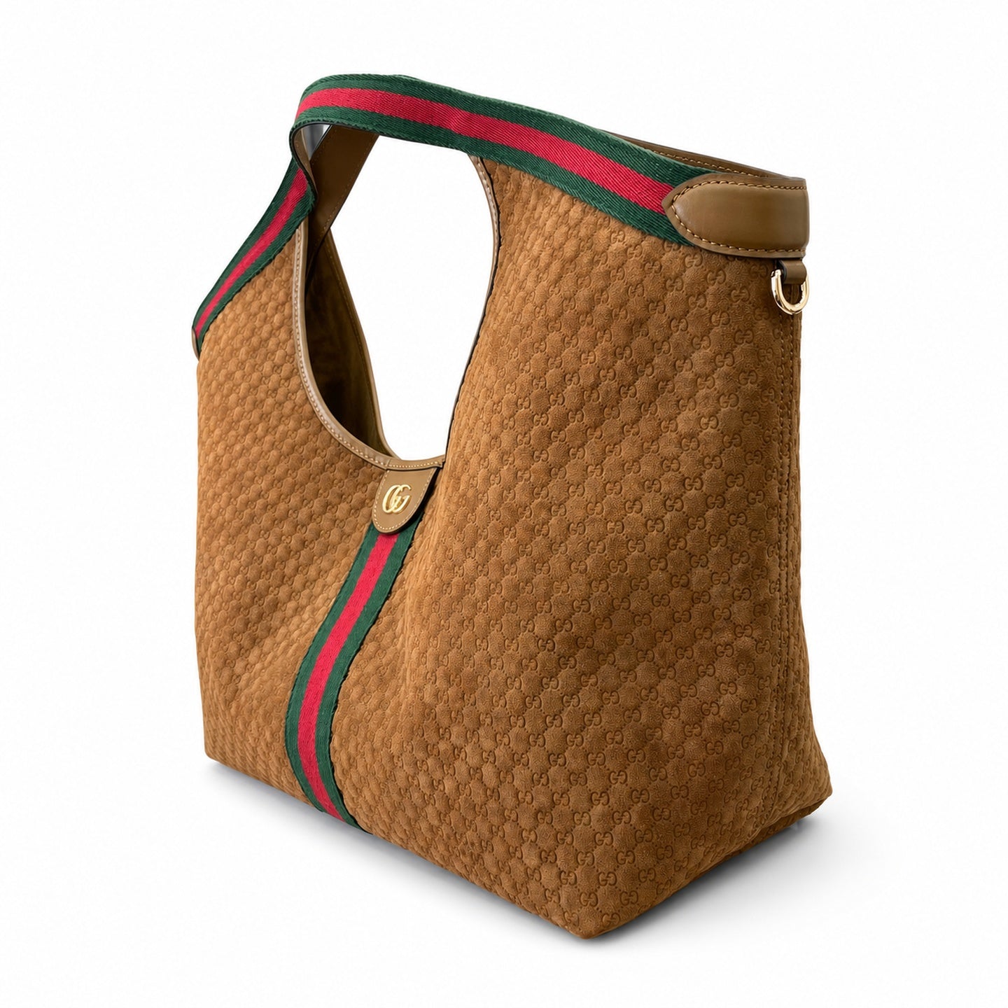 Gucci Giglio Cotton Suede Canvas Velvet Brown Red Green Gold Handbag