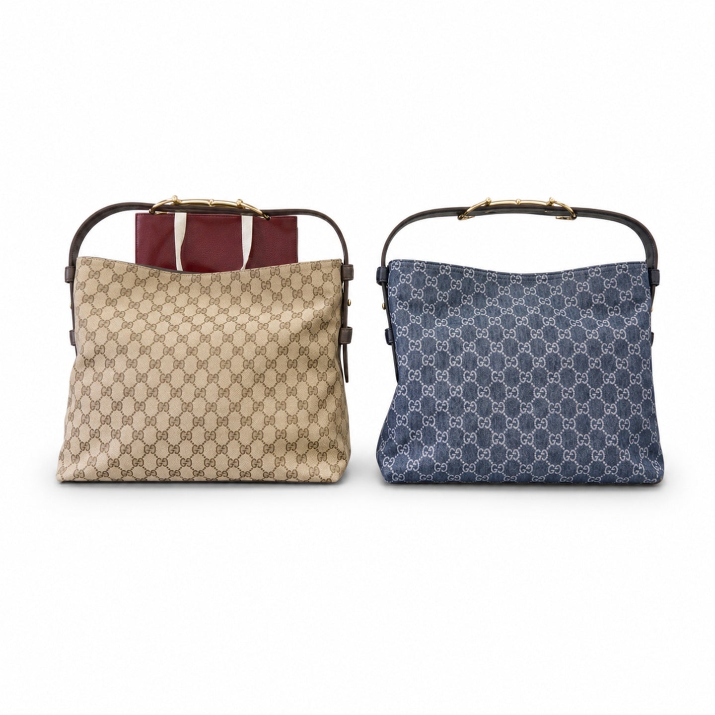 Gucci Medium Denim Leather Blue Tote Bag