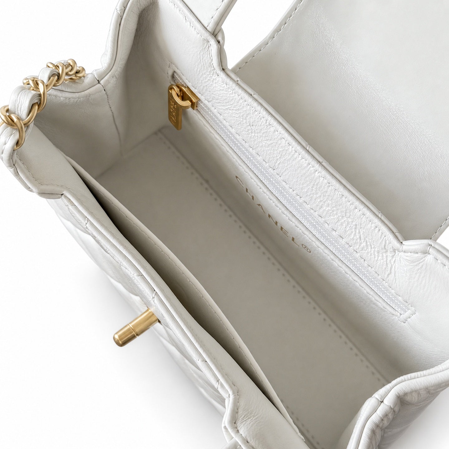 Chanel Kelly Leather White Bag