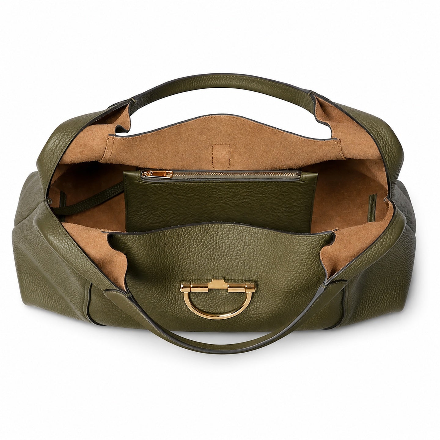 Gucci Leather Brown Green Gold Bag
