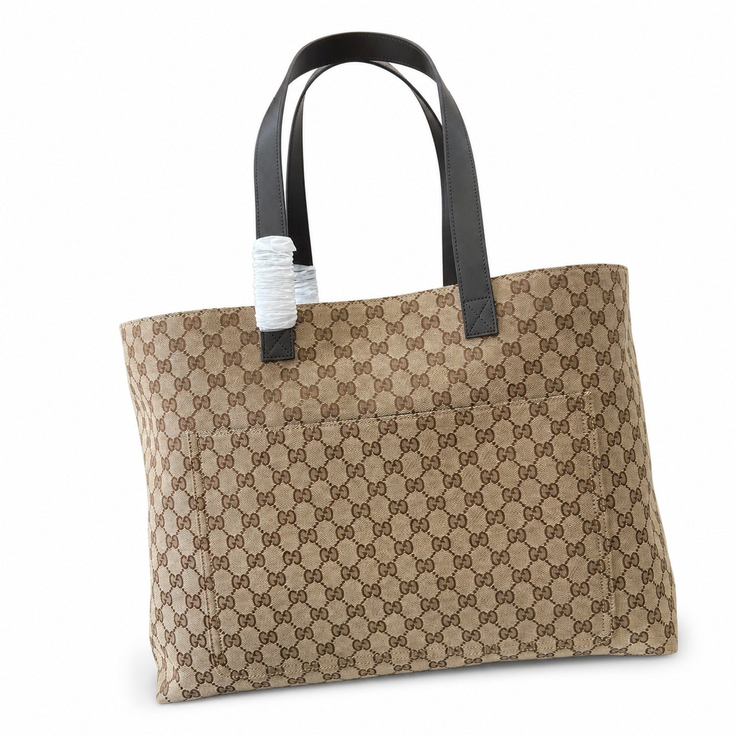 Gucci Men's Large Canvas Nylon Beige Brown Tote Bag