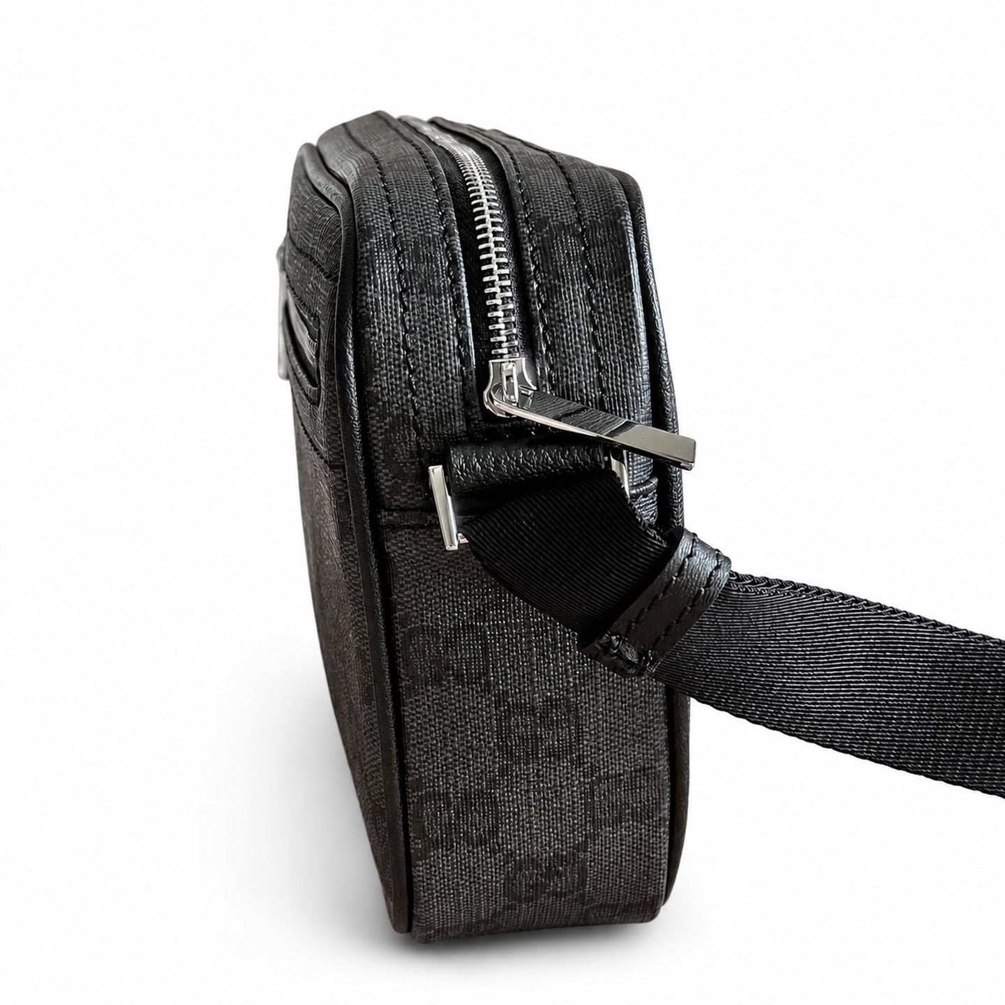 Gucci Canvas Nylon Leather Black Bag