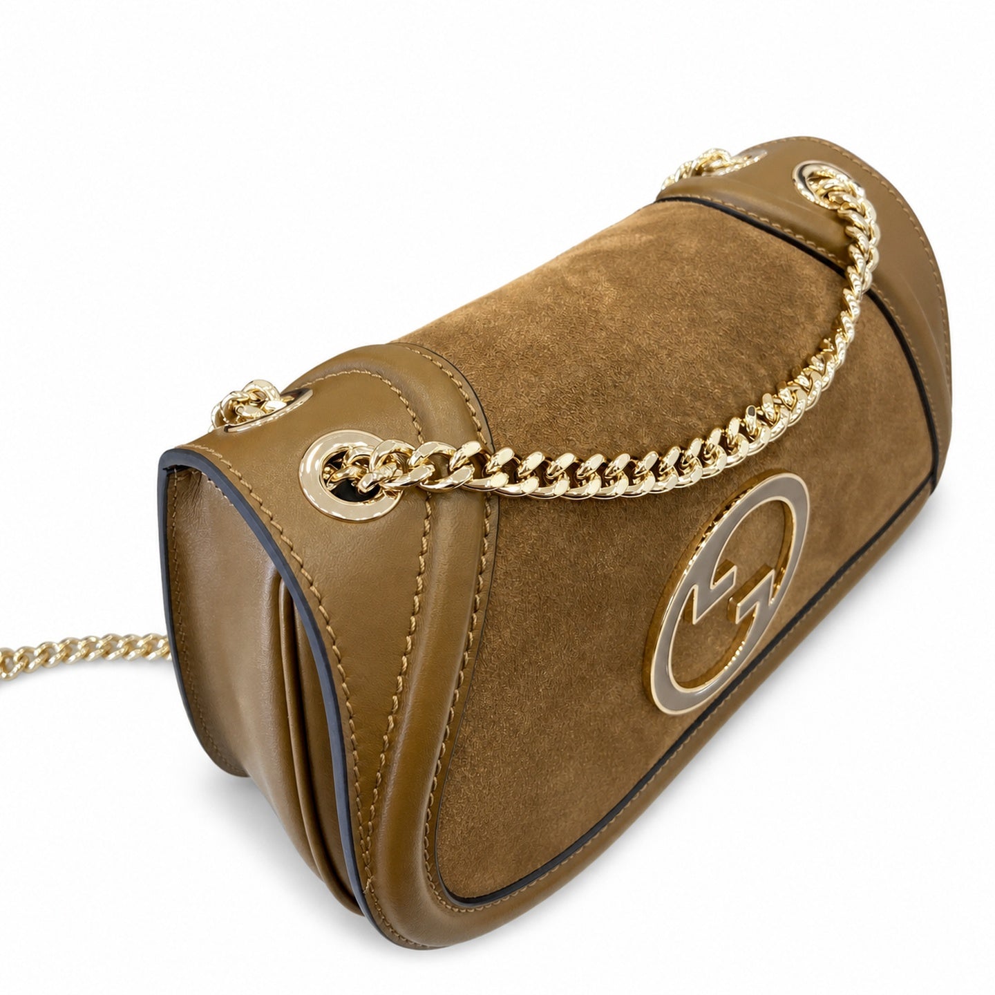 Gucci Blondie Small Leather Brown Gold Shoulder Bag
