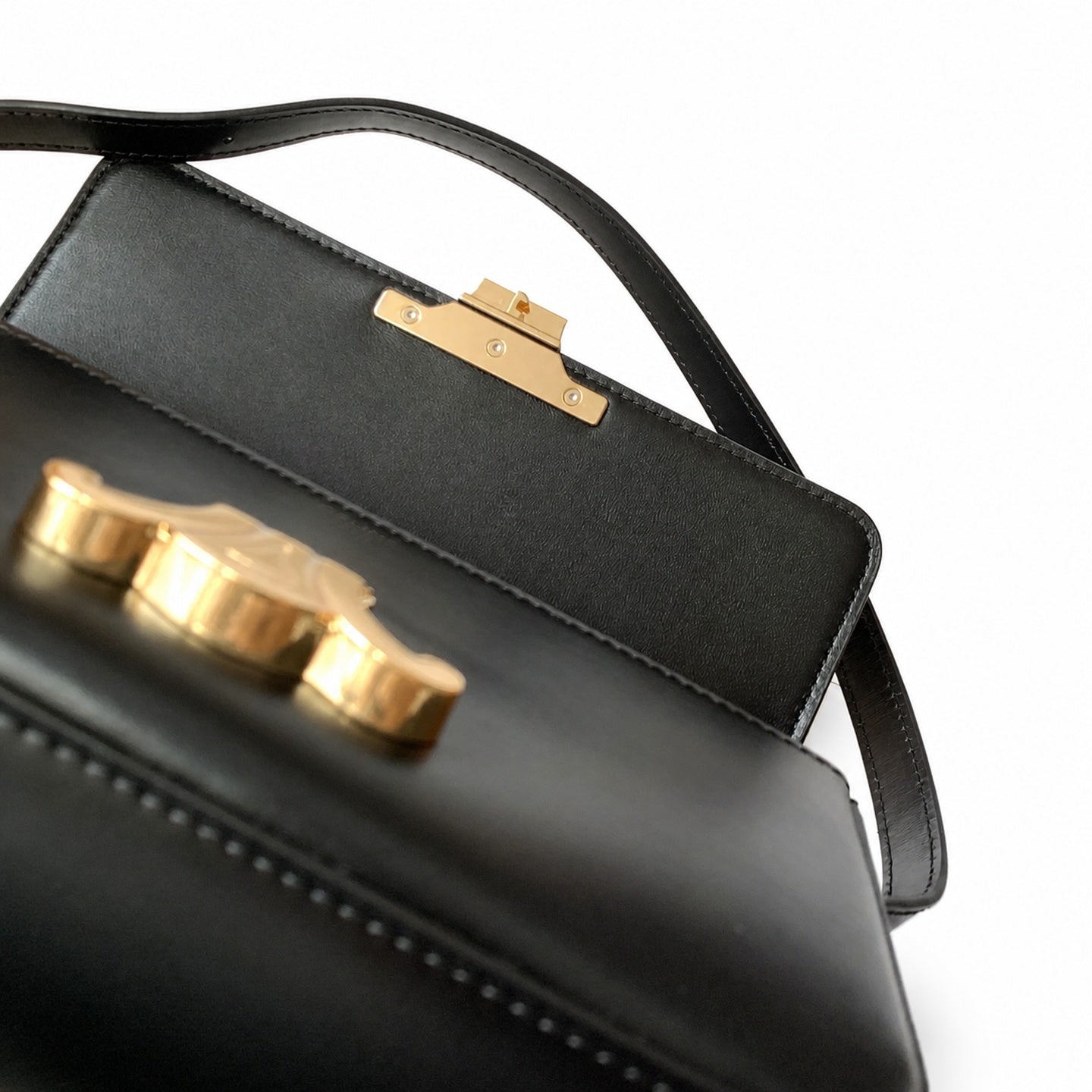 Celine Leather Black White Pink Gold Bag