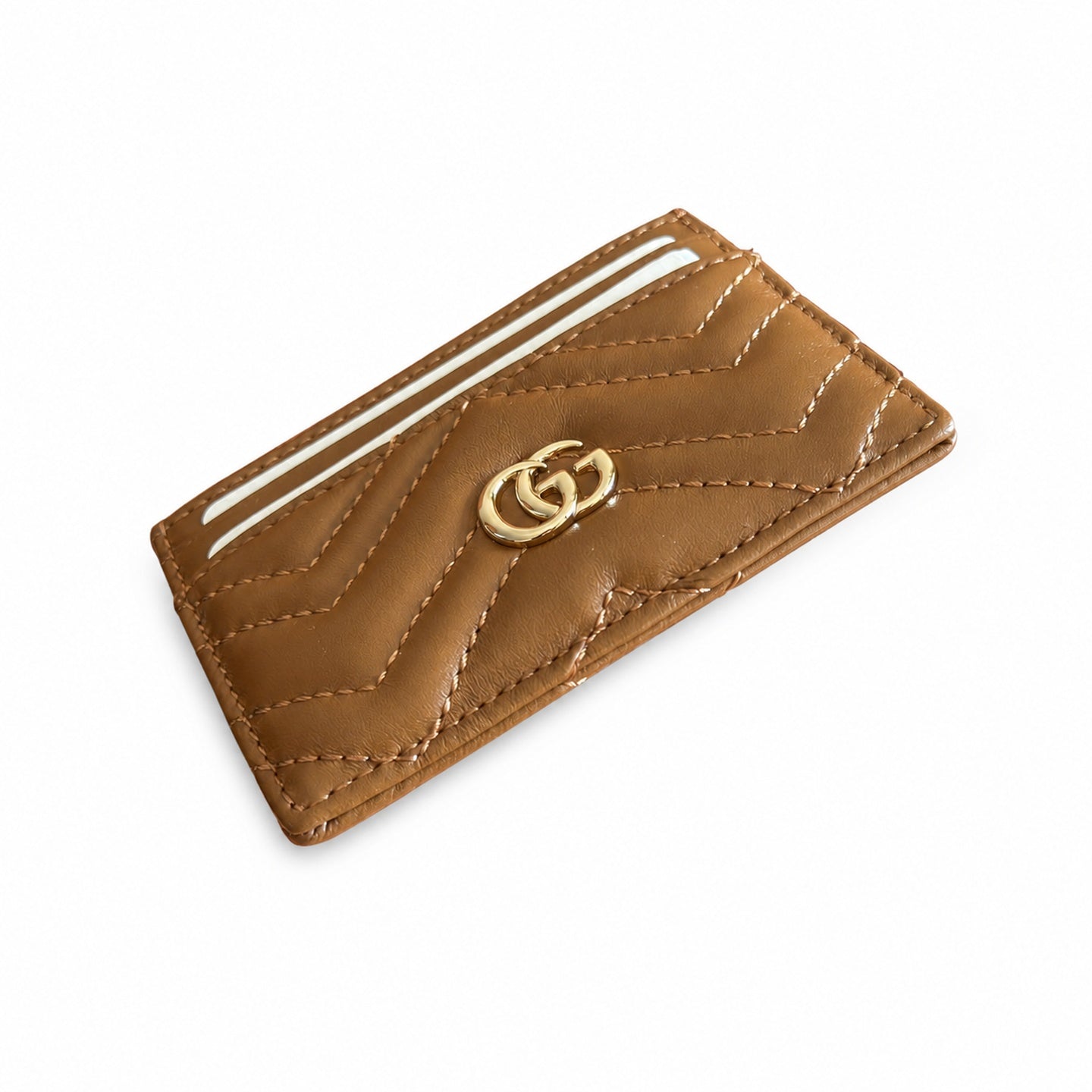 Gucci GG Marmont Small Quilted Matelasse Leather Beige Brown Gold Handbag