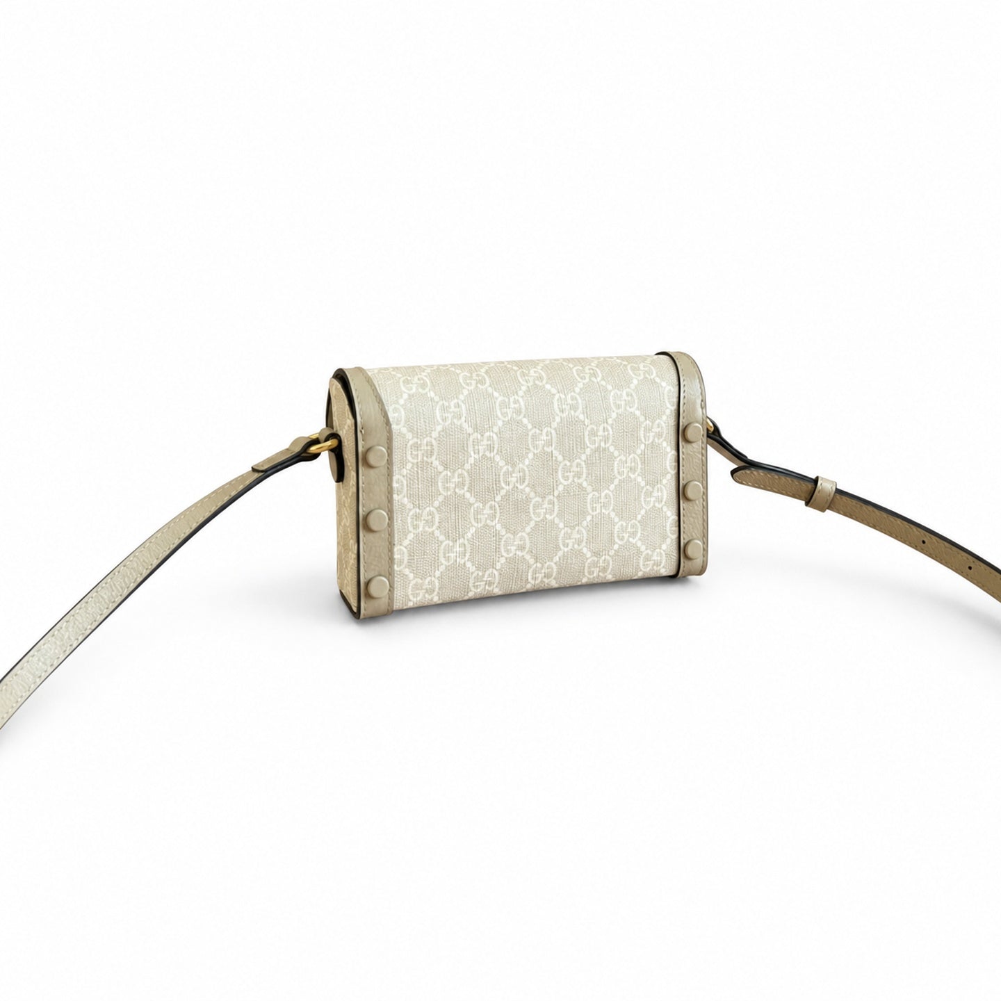 Gucci Horsebit 1955 Mini Cotton Canvas Leather Black Beige Handbag
