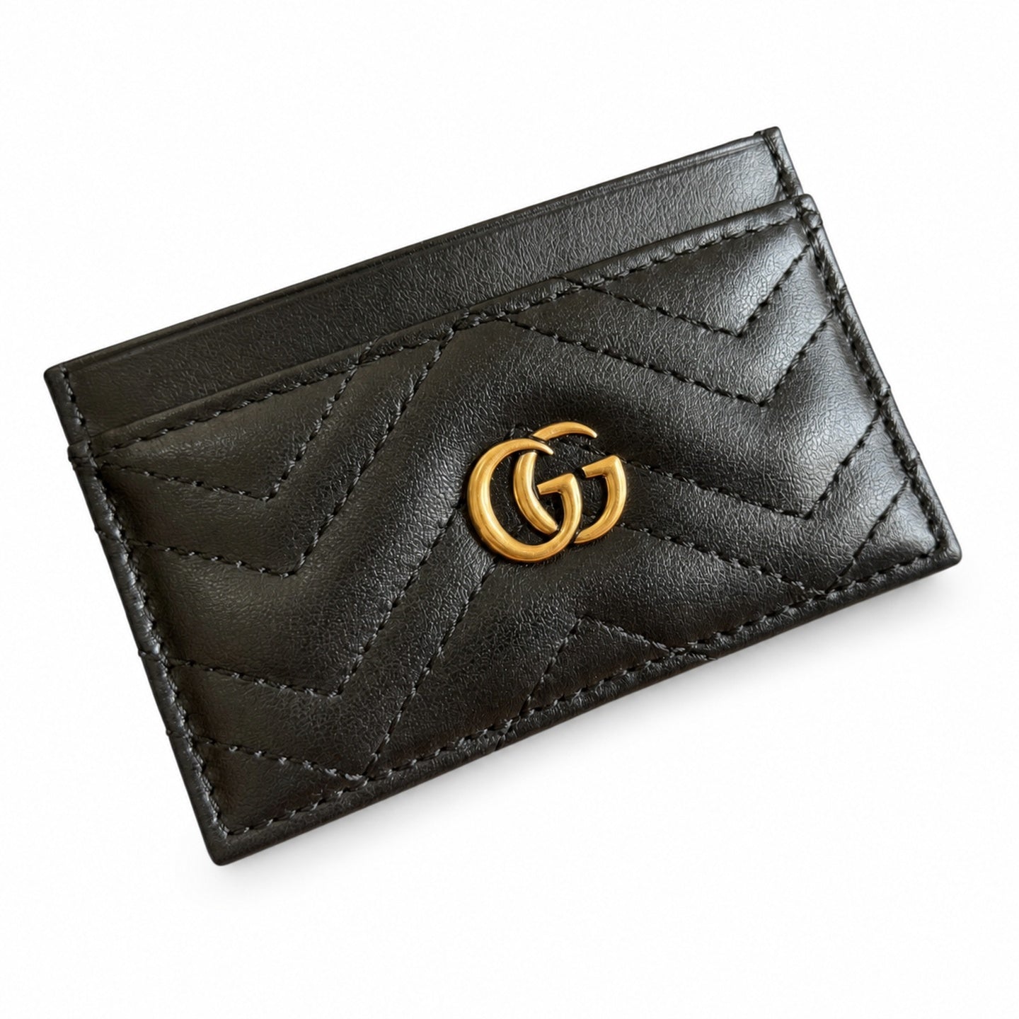 Gucci GG Marmont Small Quilted Matelasse Leather Black Beige Handbag