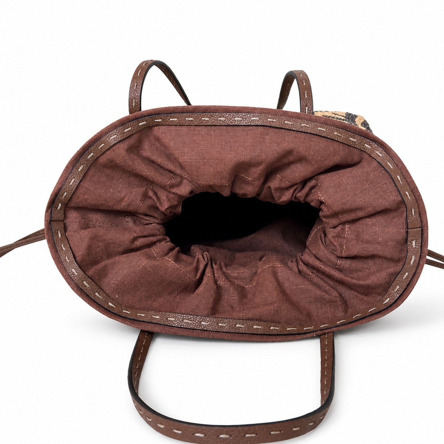Fendi Roll Raffia Shopping Bag