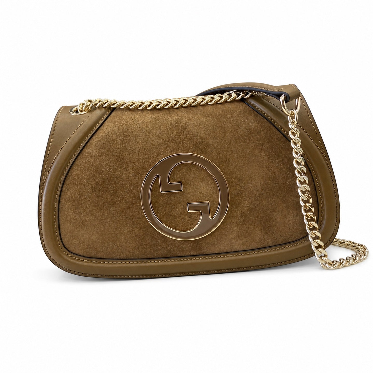 Gucci Blondie Small Leather Brown Gold Shoulder Bag