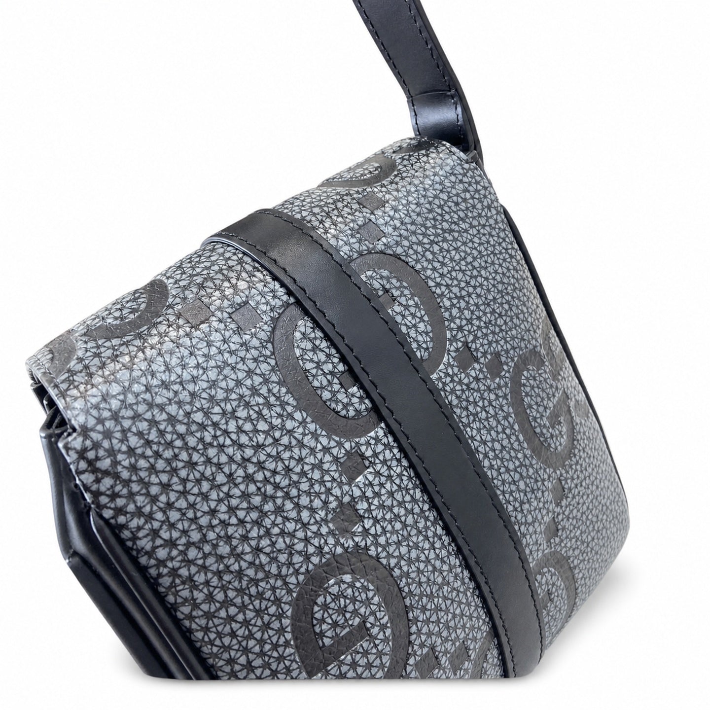 Gucci Small Cotton Leather Black Gray Messenger Bag