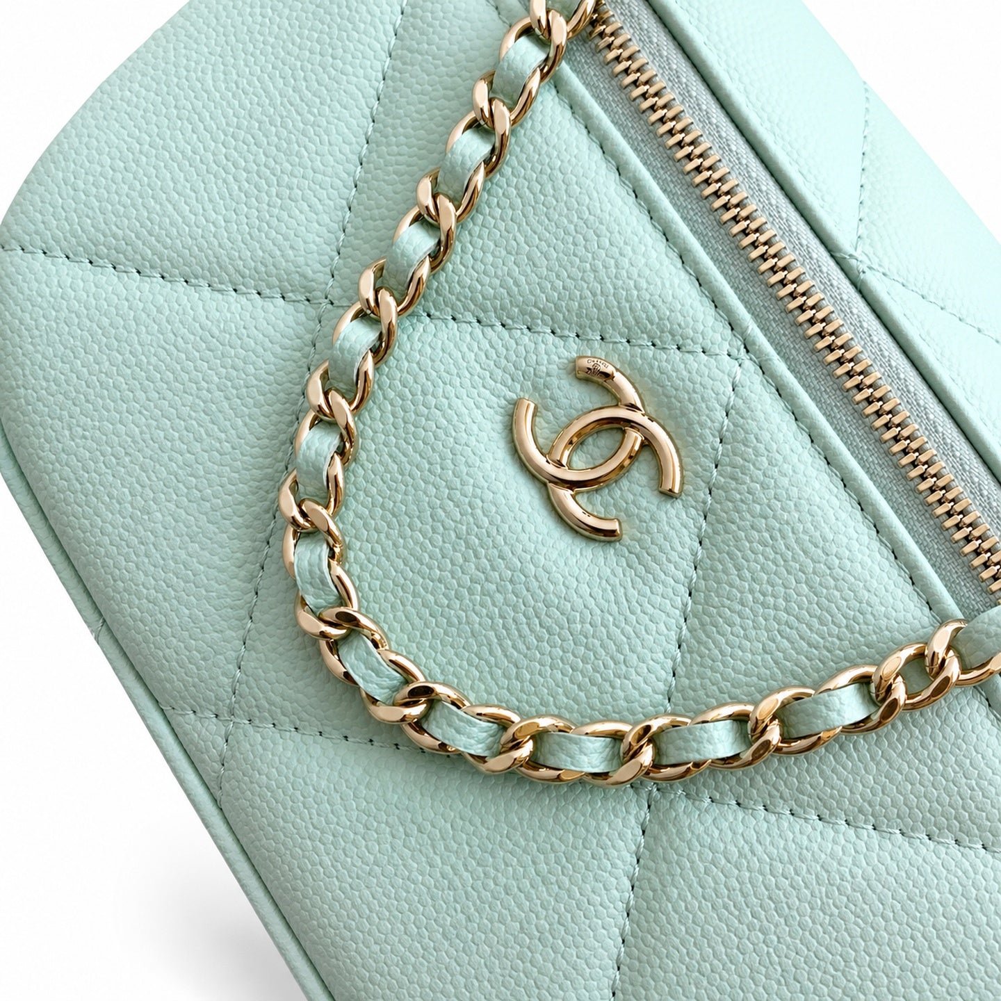 Chanel Large Check Gold Bag