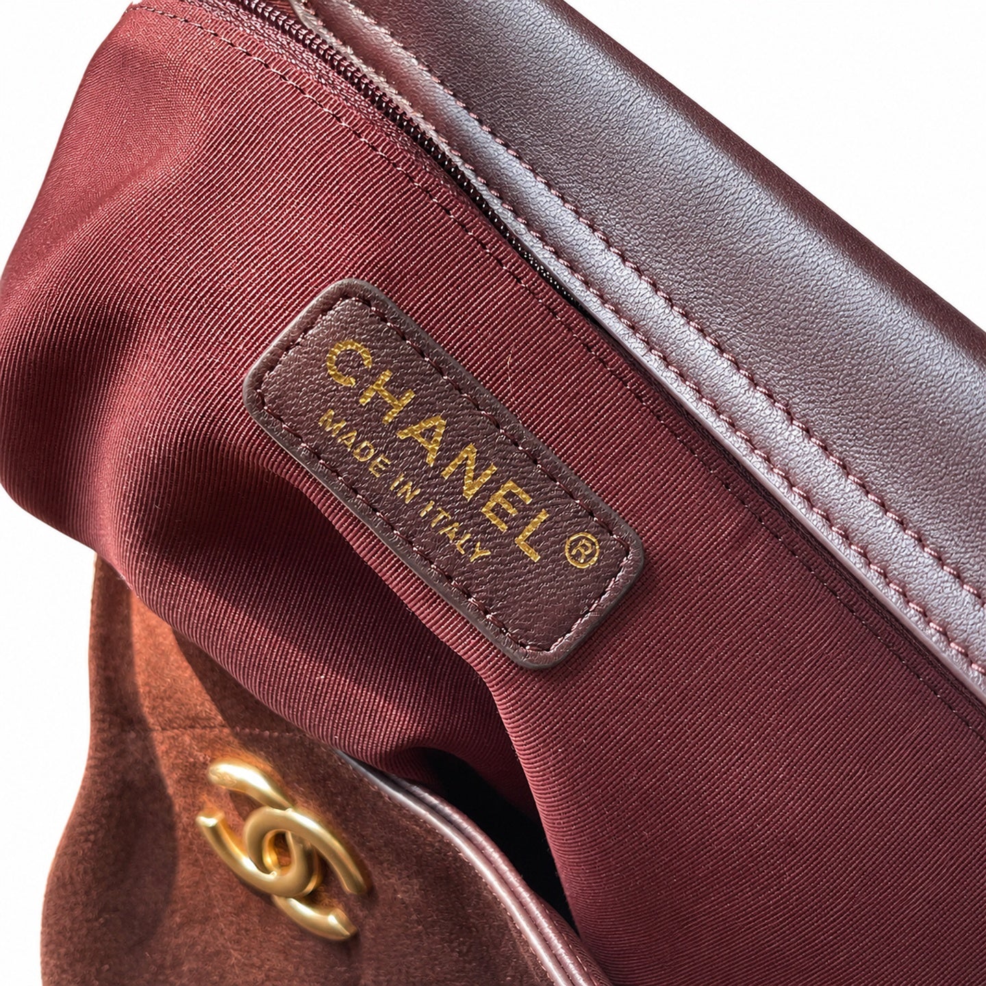 Chanel 25 Suede Leather Bag