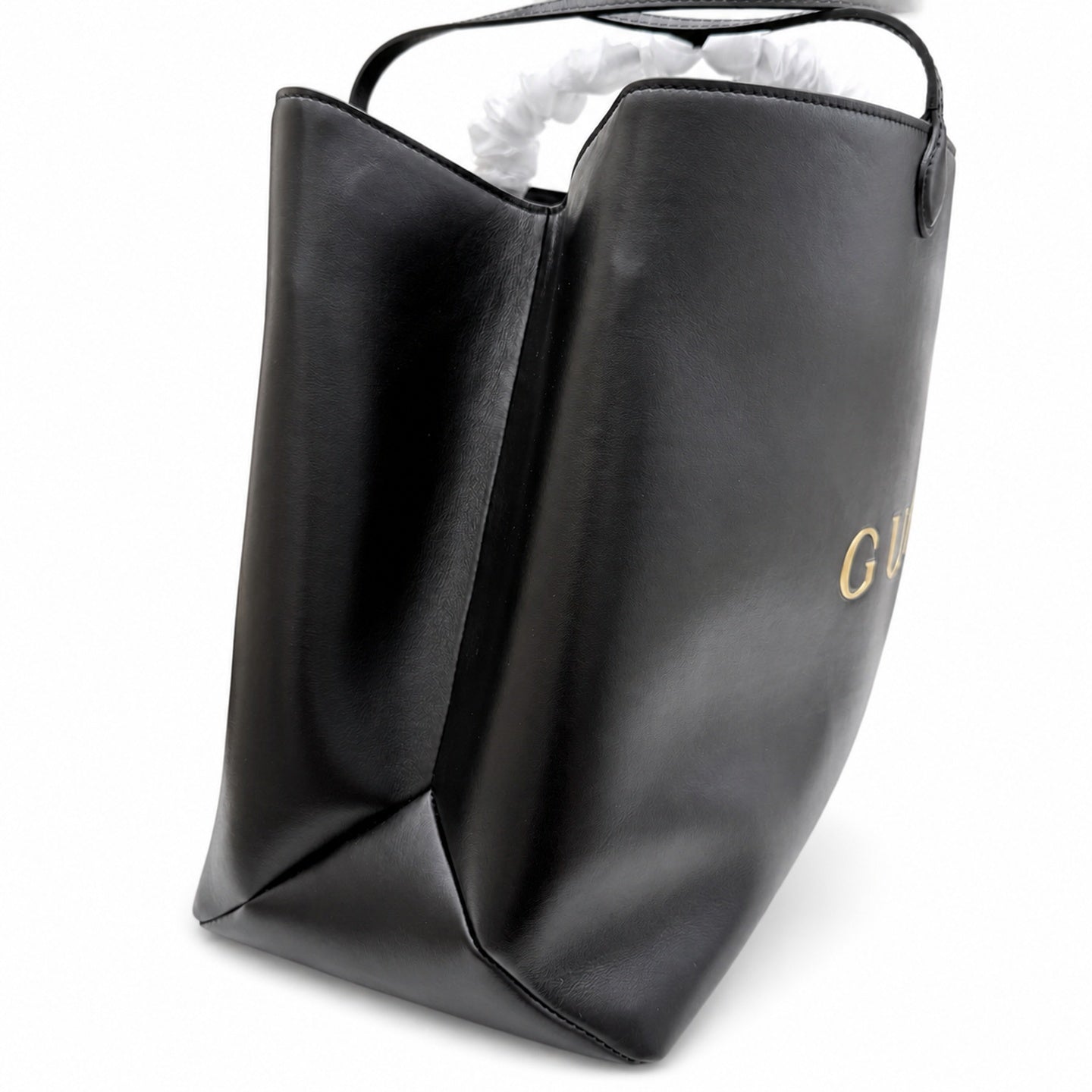 Gucci Cotton Leather Black Gold Tote Bag