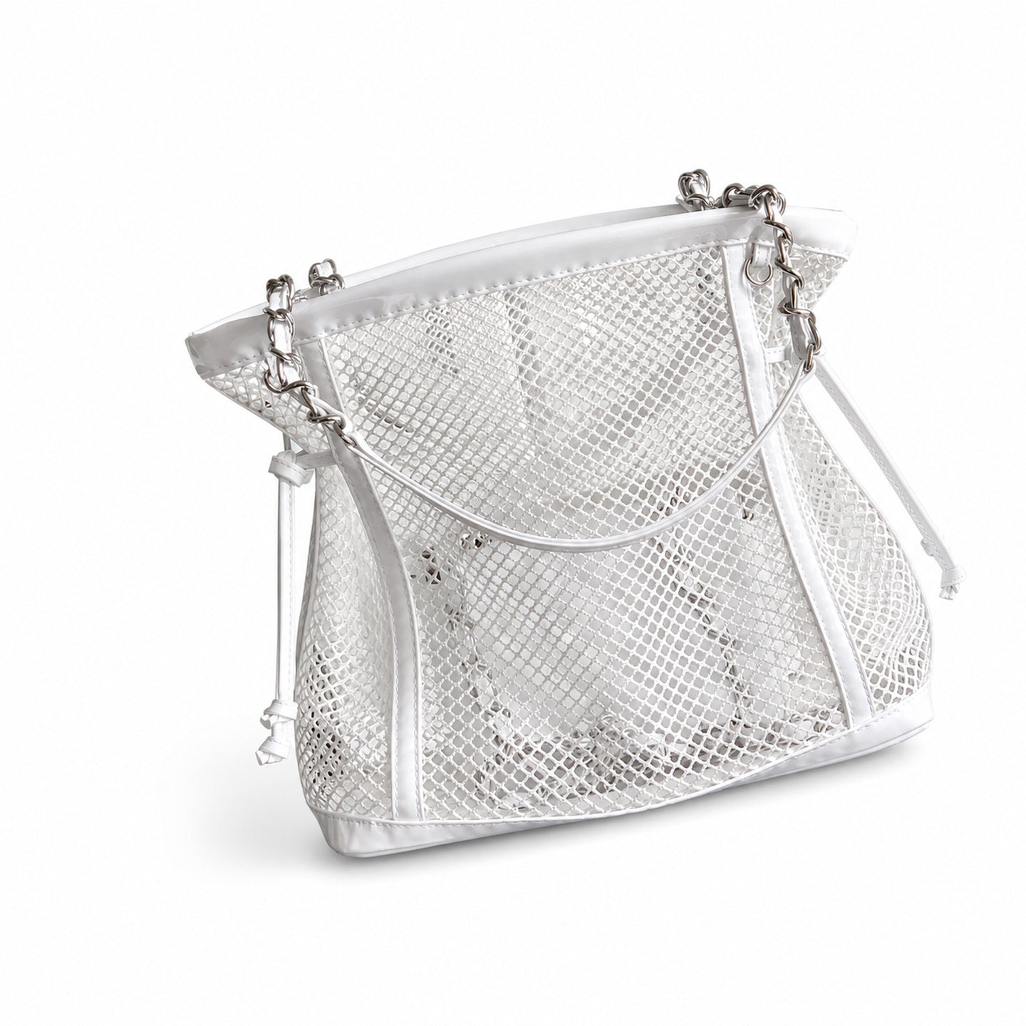 Chanel Small Patent Leather White Bag