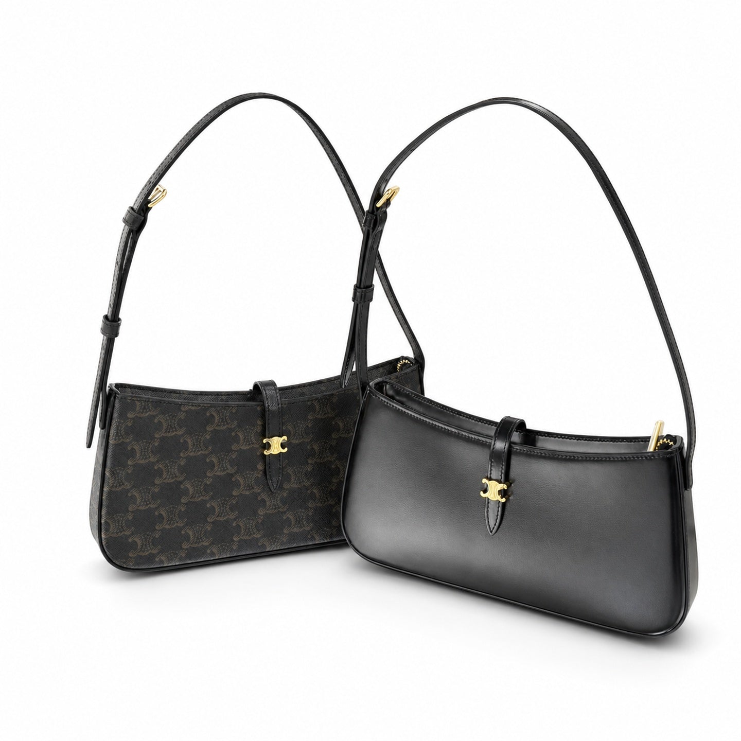 Celine Leather Black Gold Bag