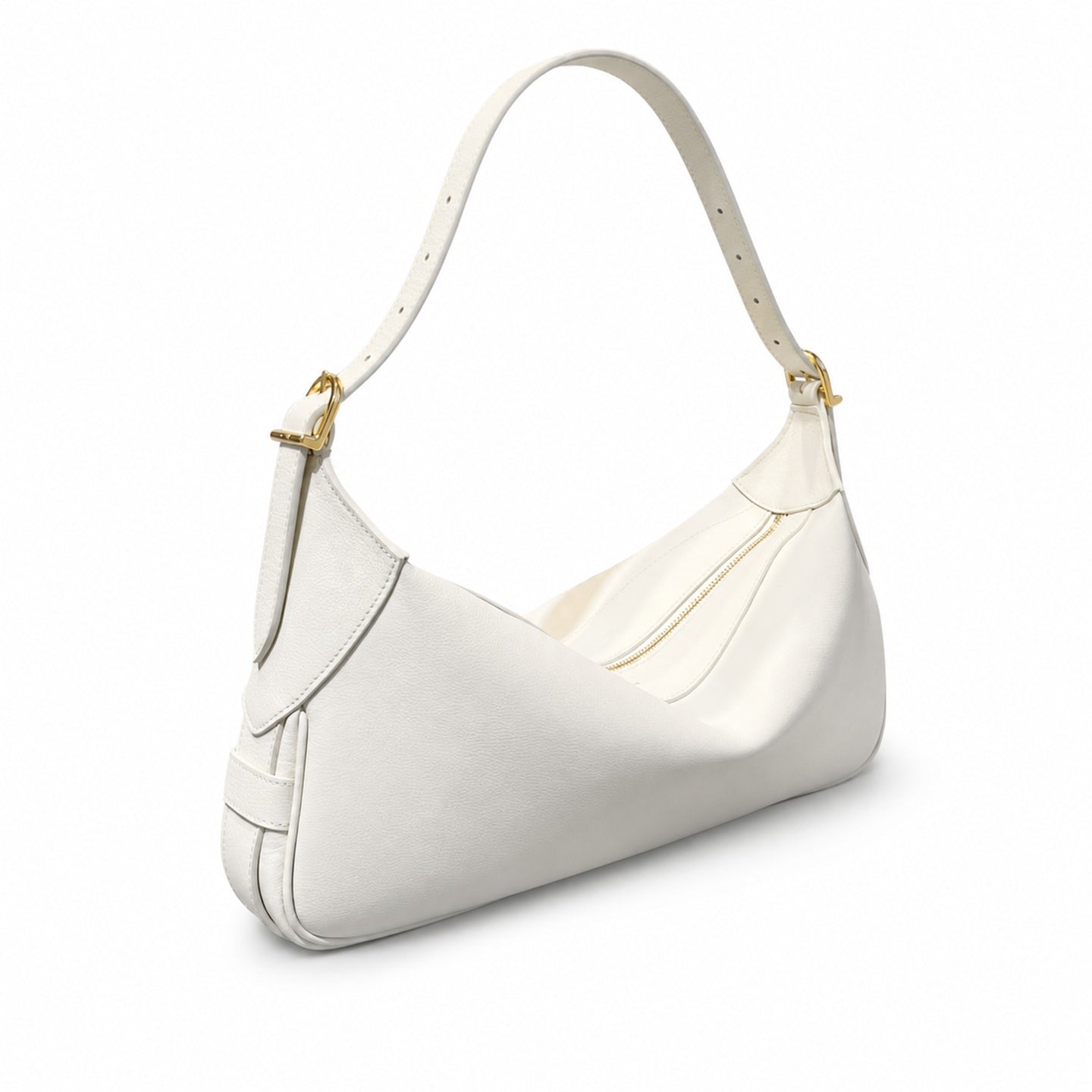 Celine Romy Leather White Gold Bag