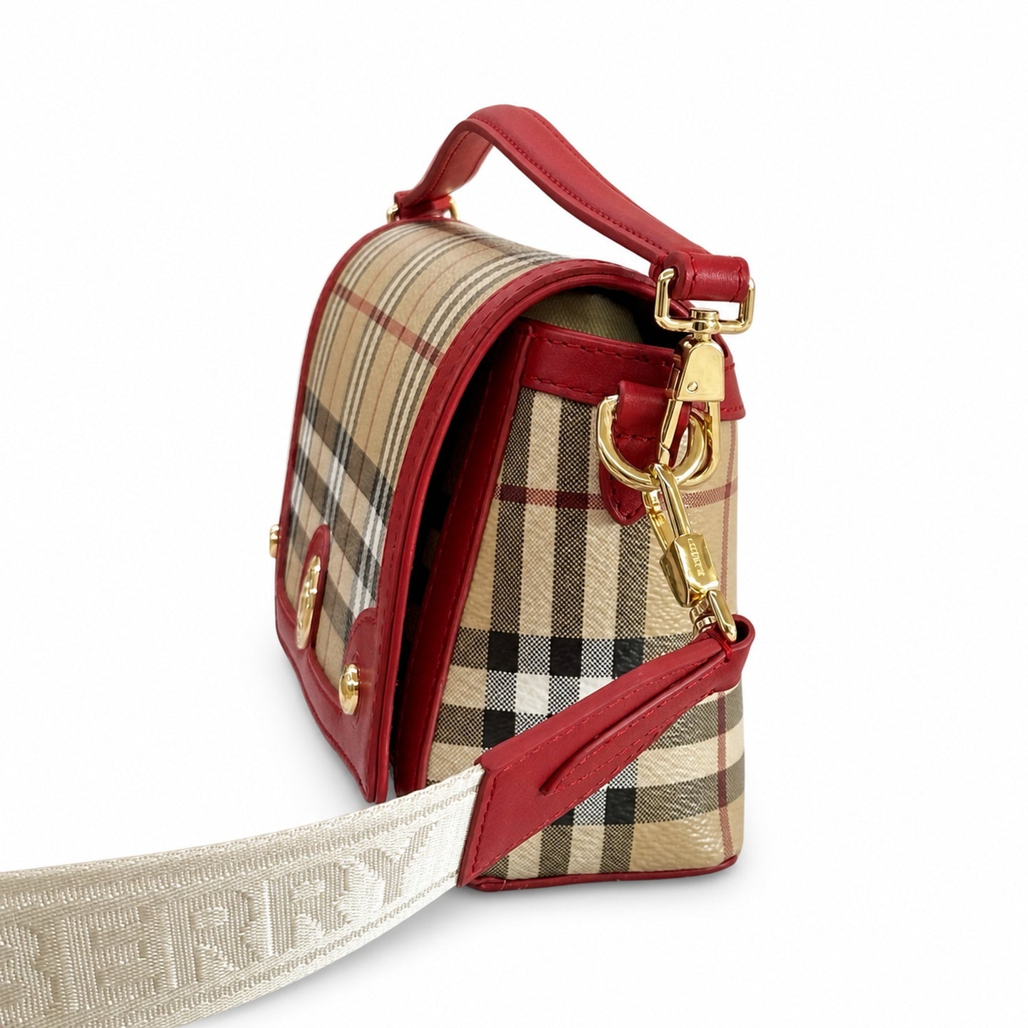 Burberry Jacquard Leather Check Bag