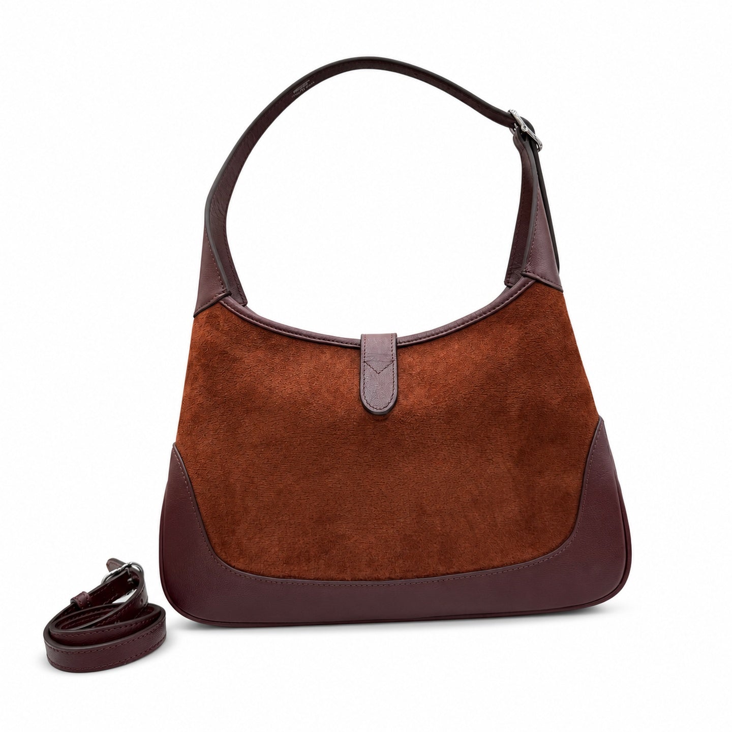 Gucci Leather Brown Silver Bag