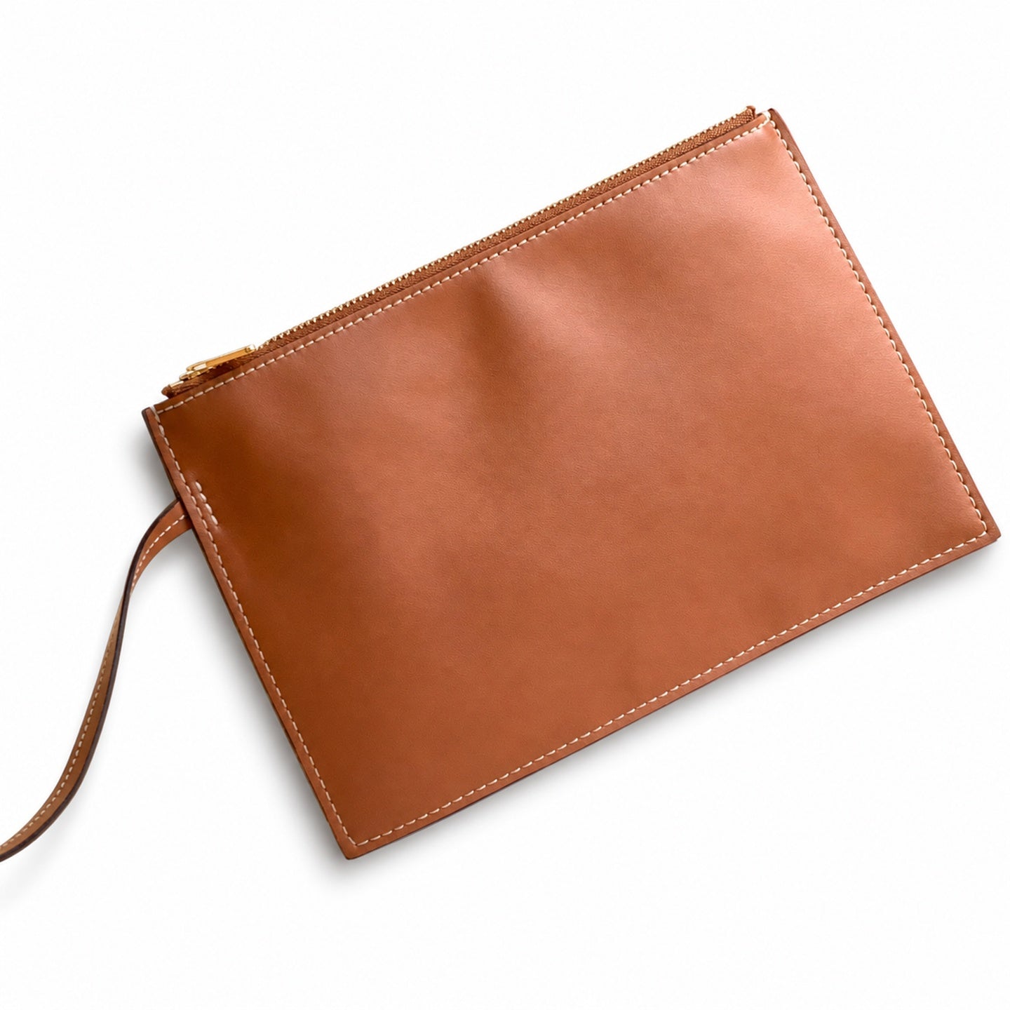 Celine Triomphe Medium Leather Beige Gold Bag