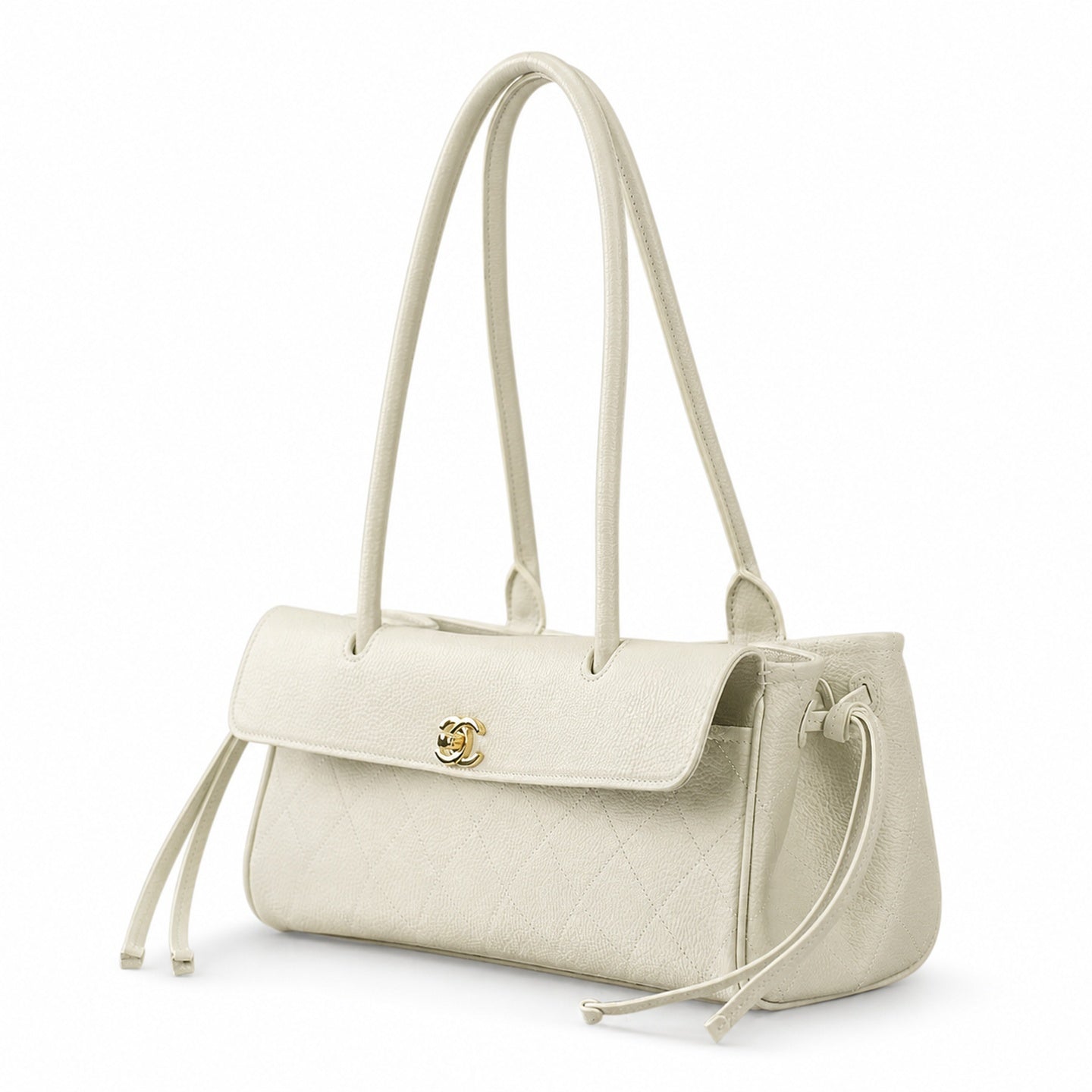 Chanel Leather White Blue Gold Bag