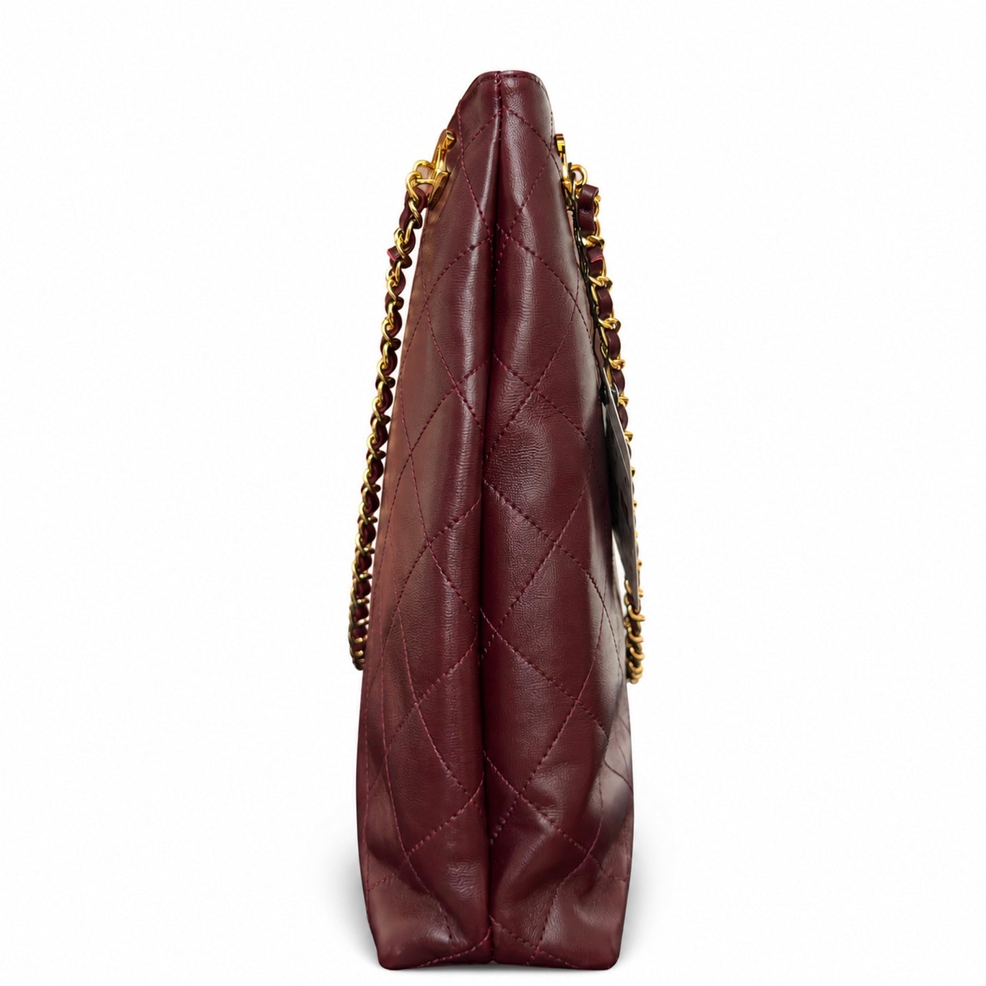 Chanel Leather Burgundy Tote Bag