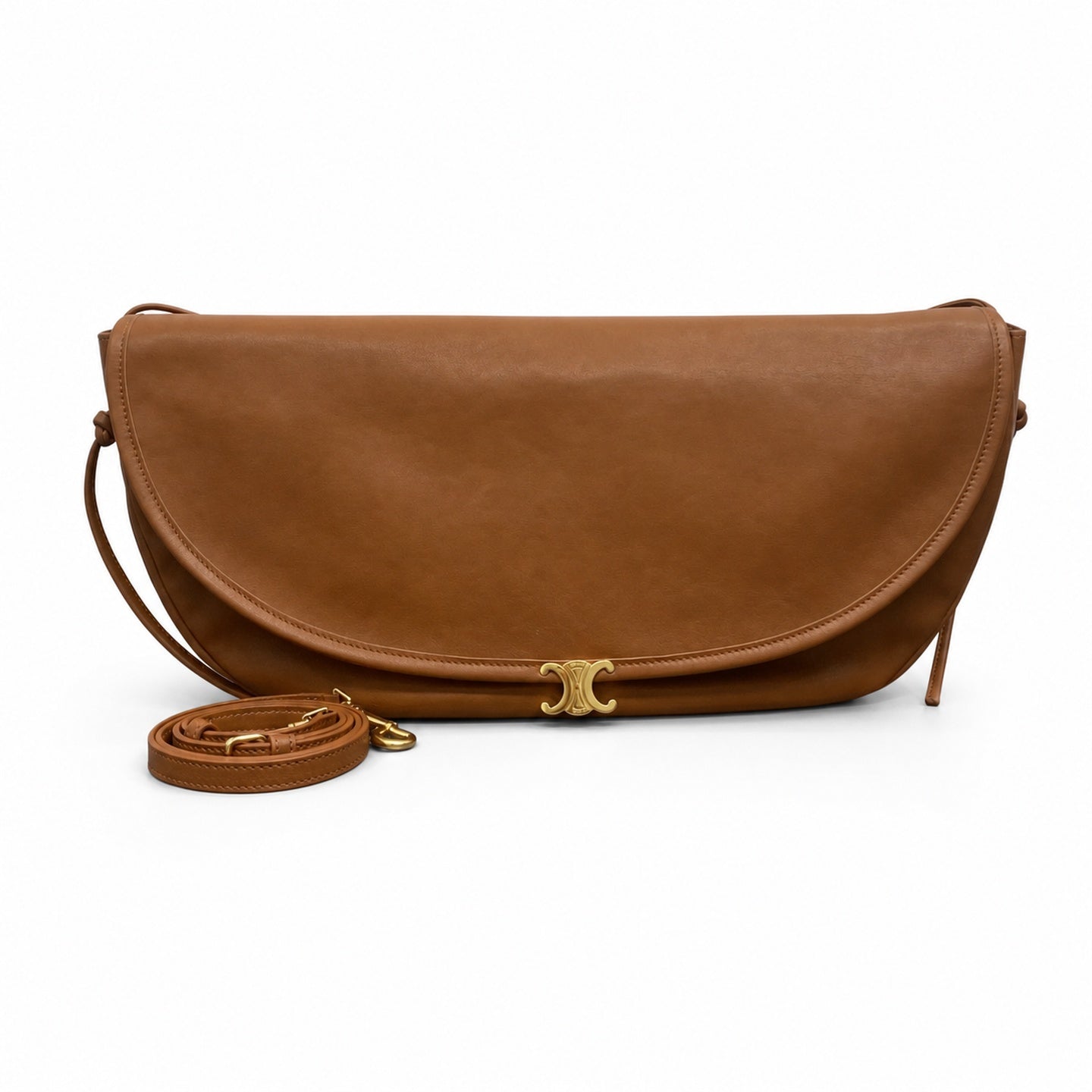 Celine Triomphe Women's Leather Brown Bag