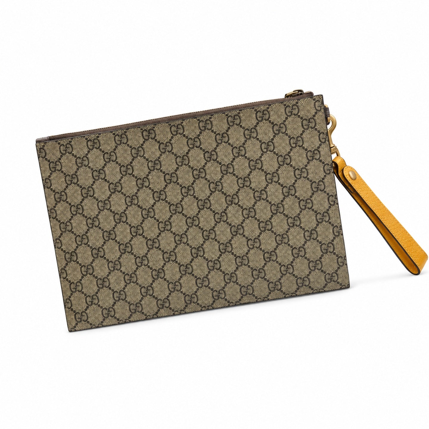 Gucci Ophidia Supreme Canvas Leather Check Beige Brown Yellow Gold Handbag