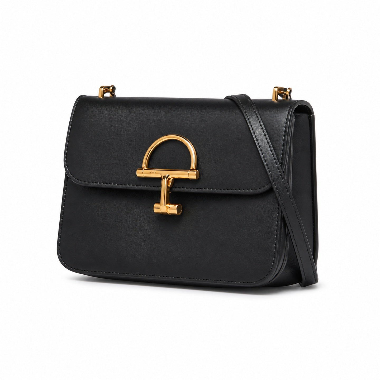 Gucci Horsebit Leather Black Gold Handbag
