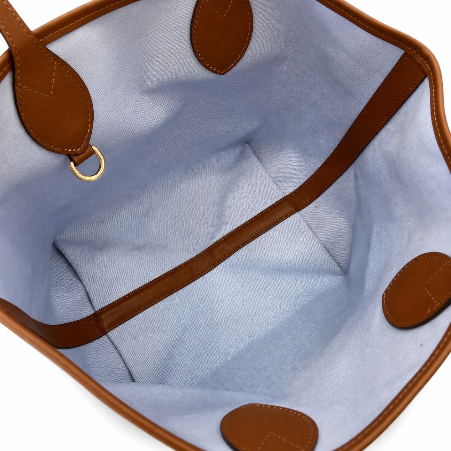 Gucci Denim Leather White Brown Blue Gold Tote Bag
