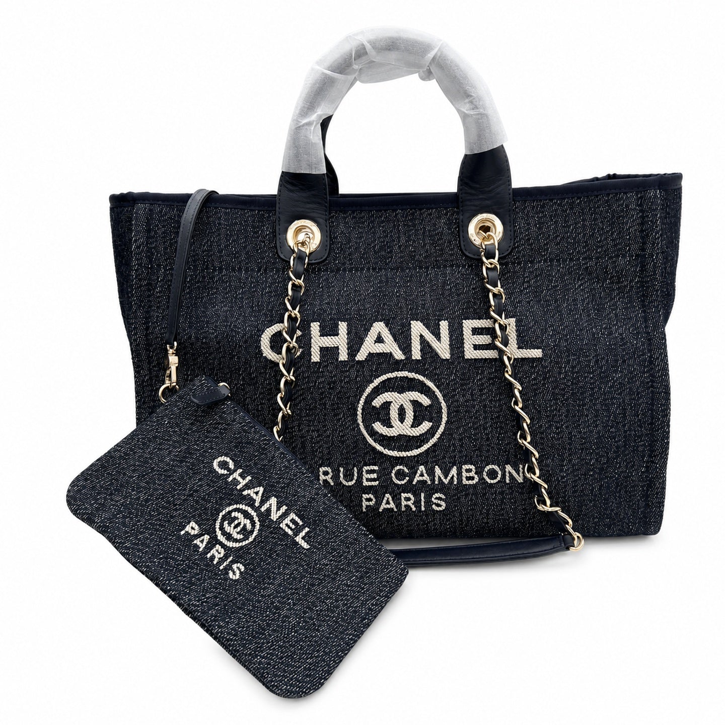 Chanel Large Canvas Blue Shopping Bag