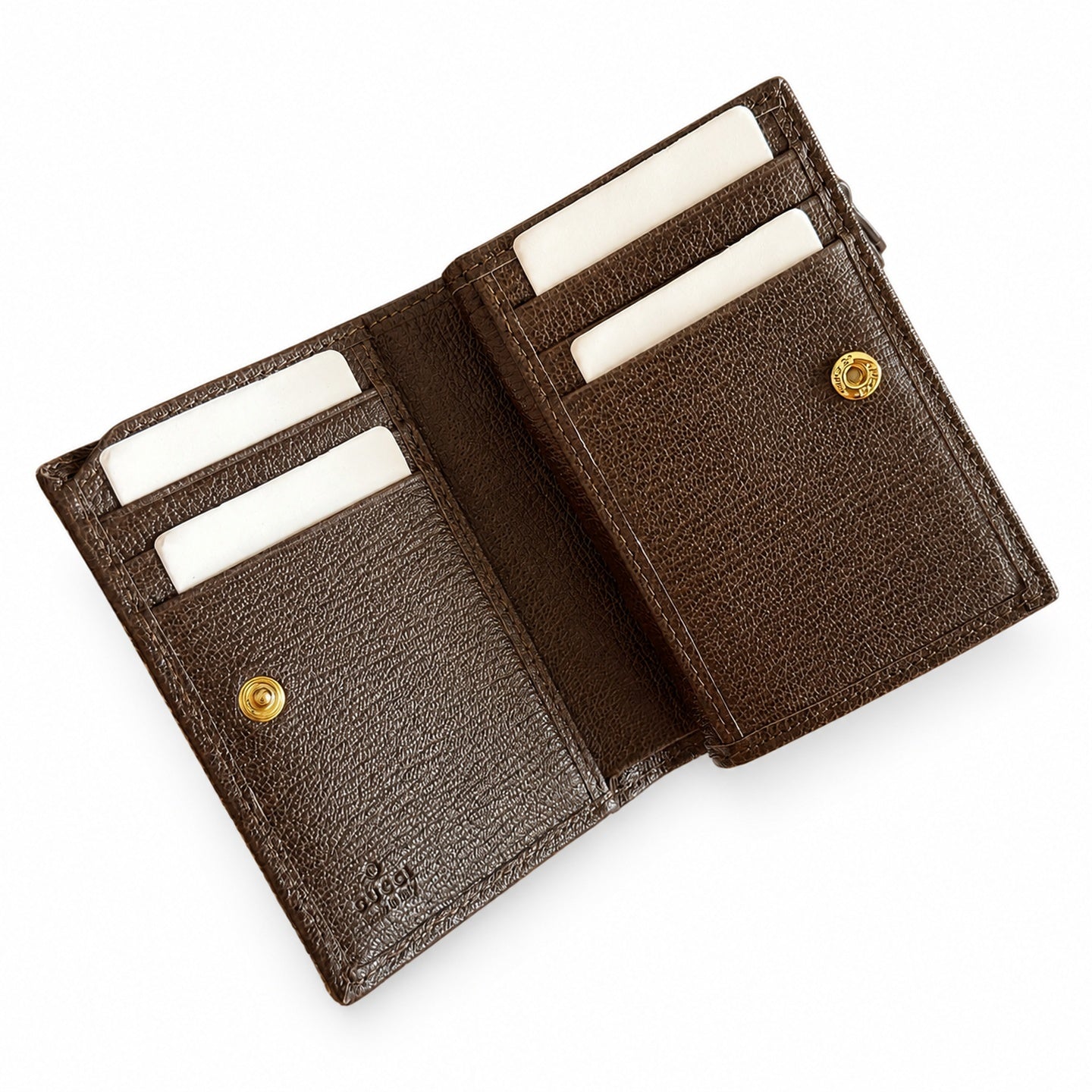 Gucci GG Marmont Small Canvas Leather Brown Gold Wallet