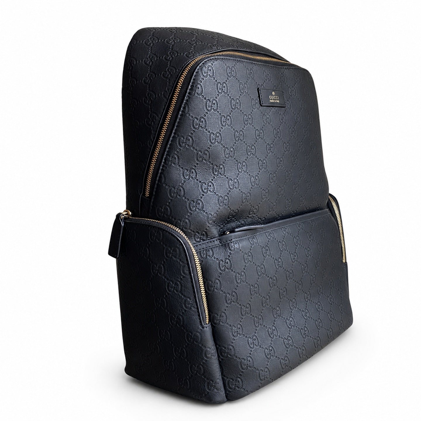 Gucci Men's Silk Leather Black Backpack