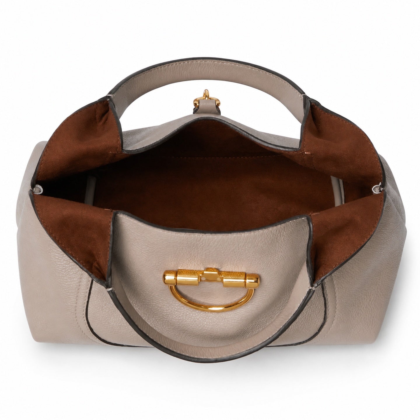 Gucci Horsebit Leather Brown Gold Shoulder Bag
