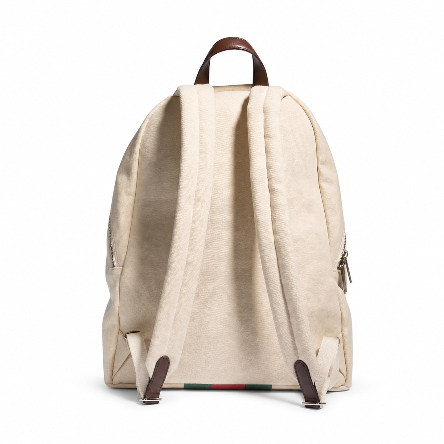 Gucci Quilted Cotton Canvas Leather Brown Red Green Backpack