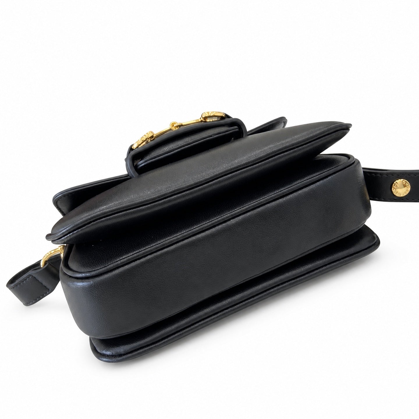 Gucci Horsebit 1955 Leather Black Gold Shoulder Bag