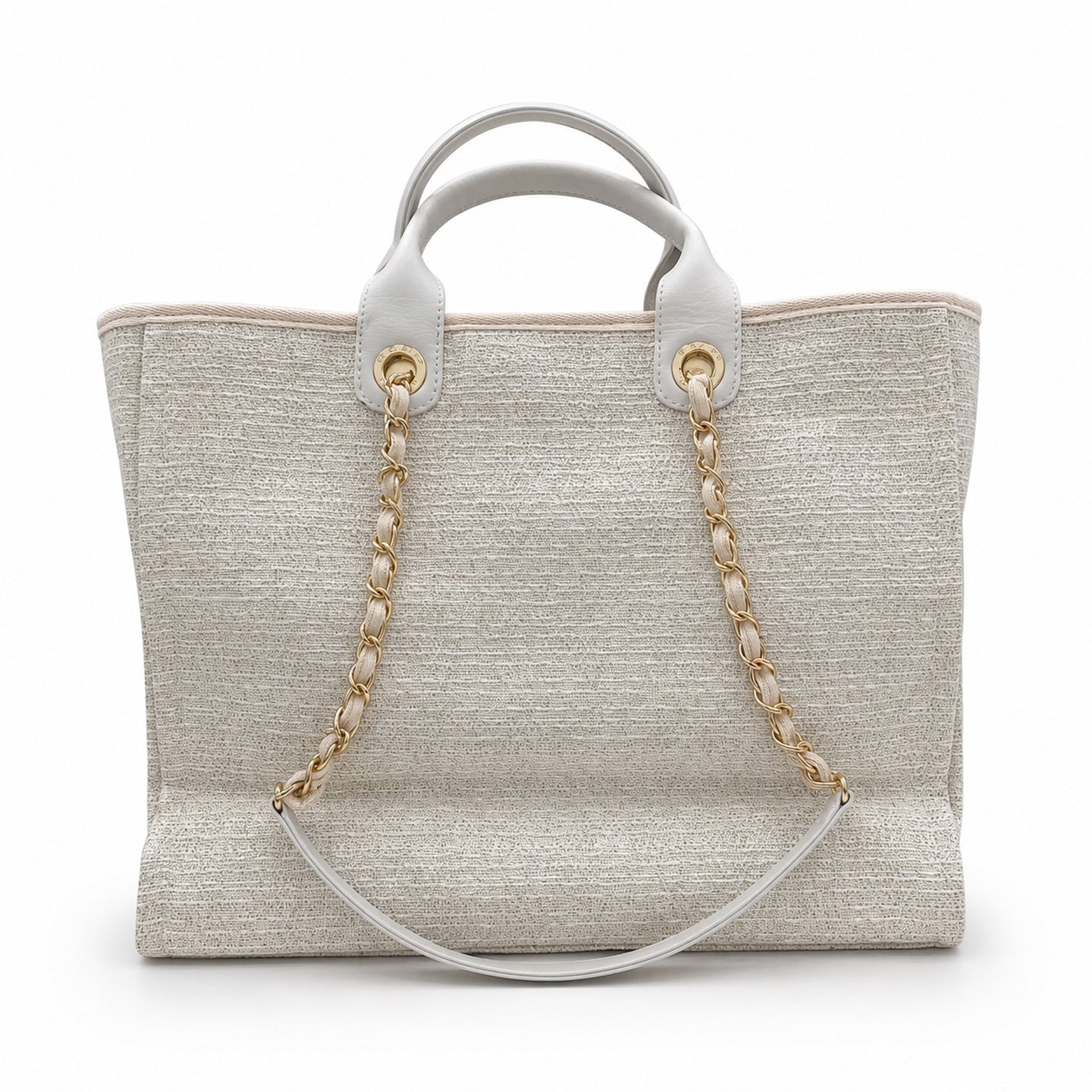 Chanel Large Canvas White Shopping Bag